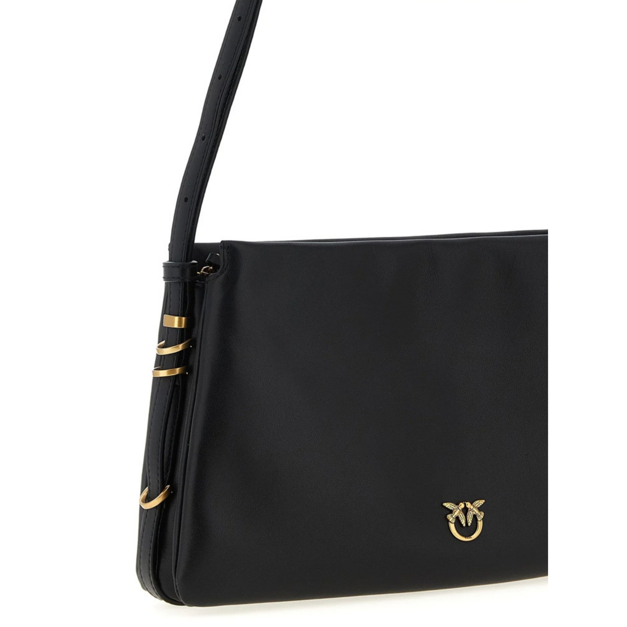 PINKO Rankinė per petį moterims, Juoda, Triplet vitello morbido 3