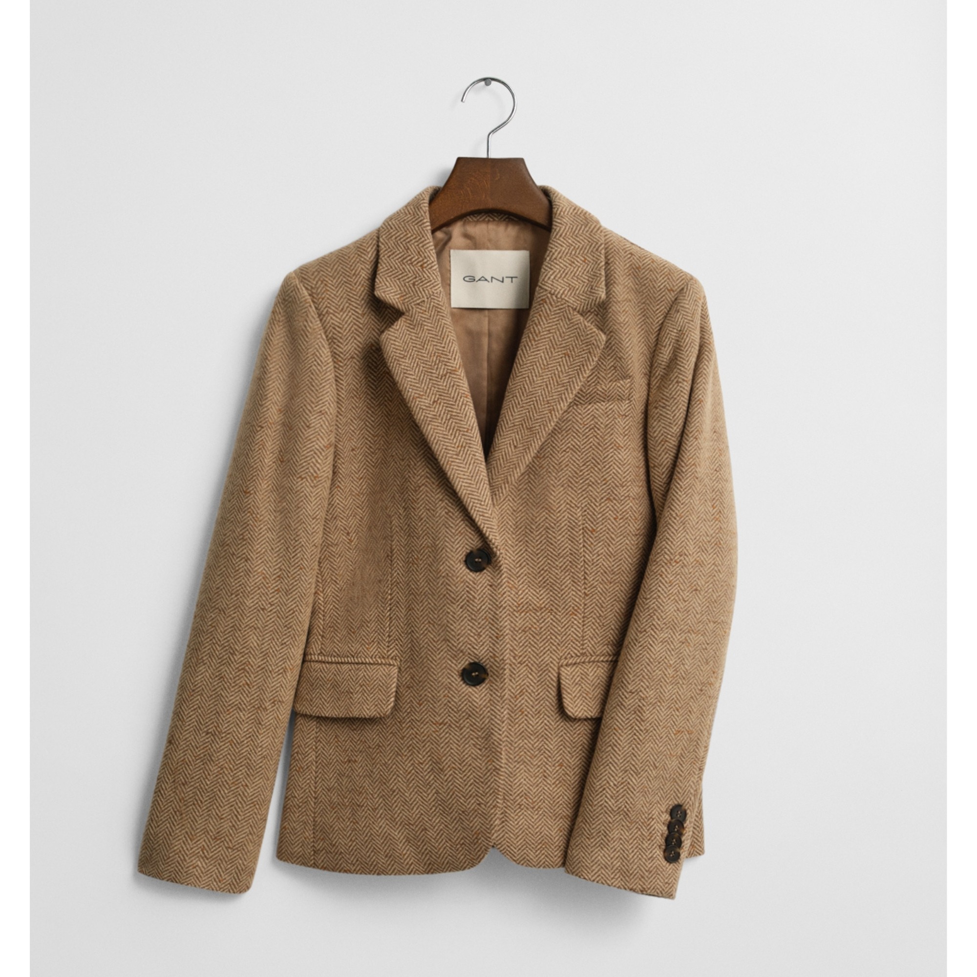 GANT Švarkas moterims, Ruda, slim wool blend herringbone 1