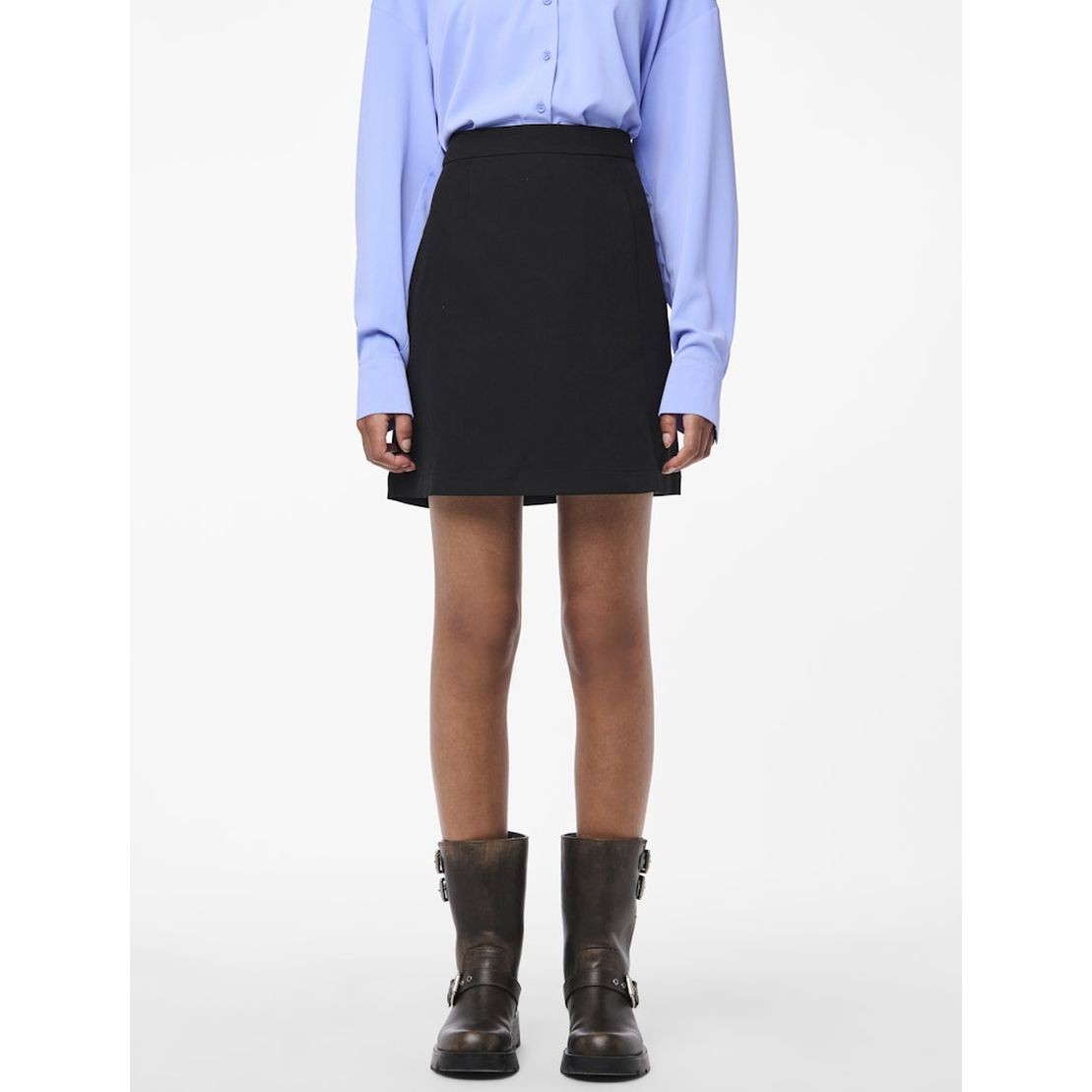 PIECES Mini sijonas moterims, Juoda, Bozzy slit skirt 6