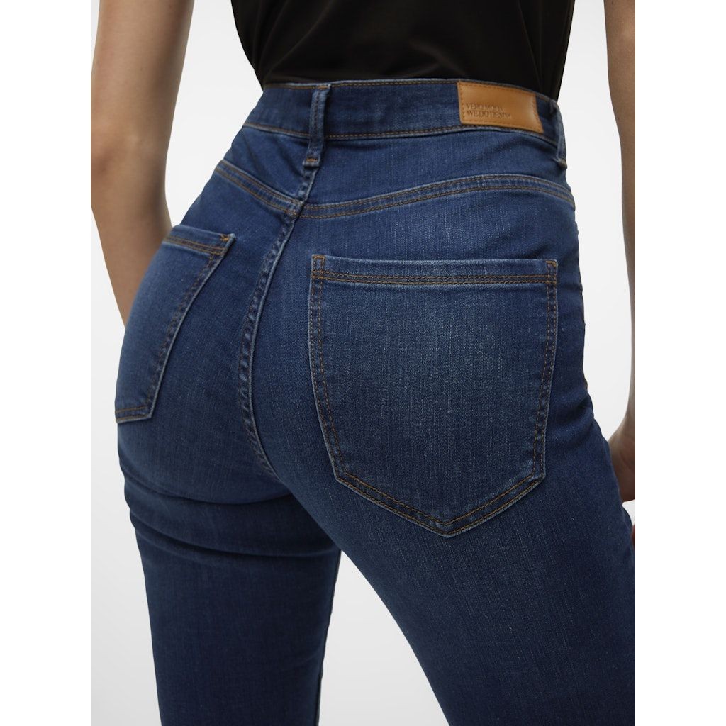 VERO MODA Aptempti džinsai moterims, Mėlyna, VMSOPHIA HW SKINNY J 7
