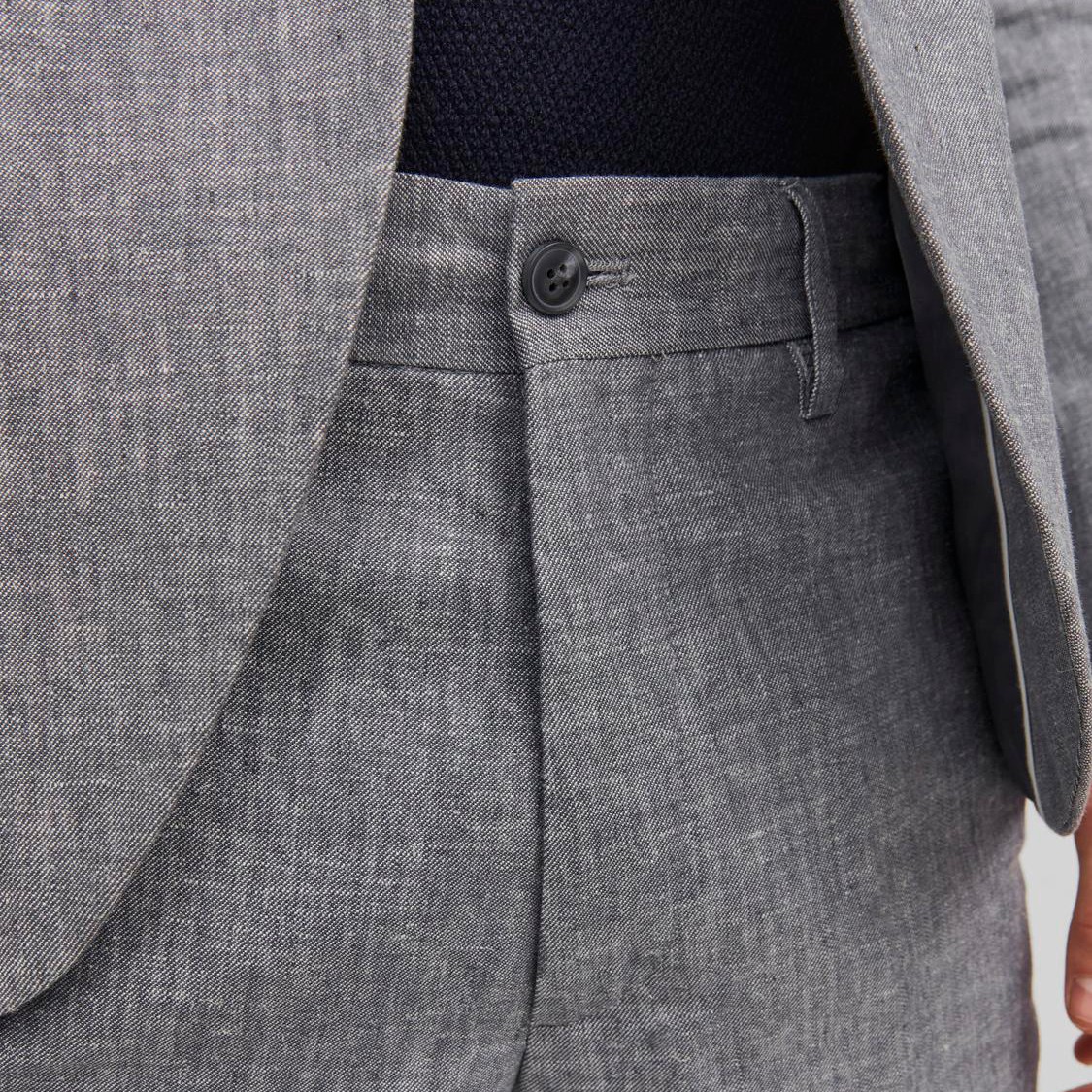 JACK & JONES Kelnės vyrams, Pilka, JPRRIVIERA LINEN TROUS 5