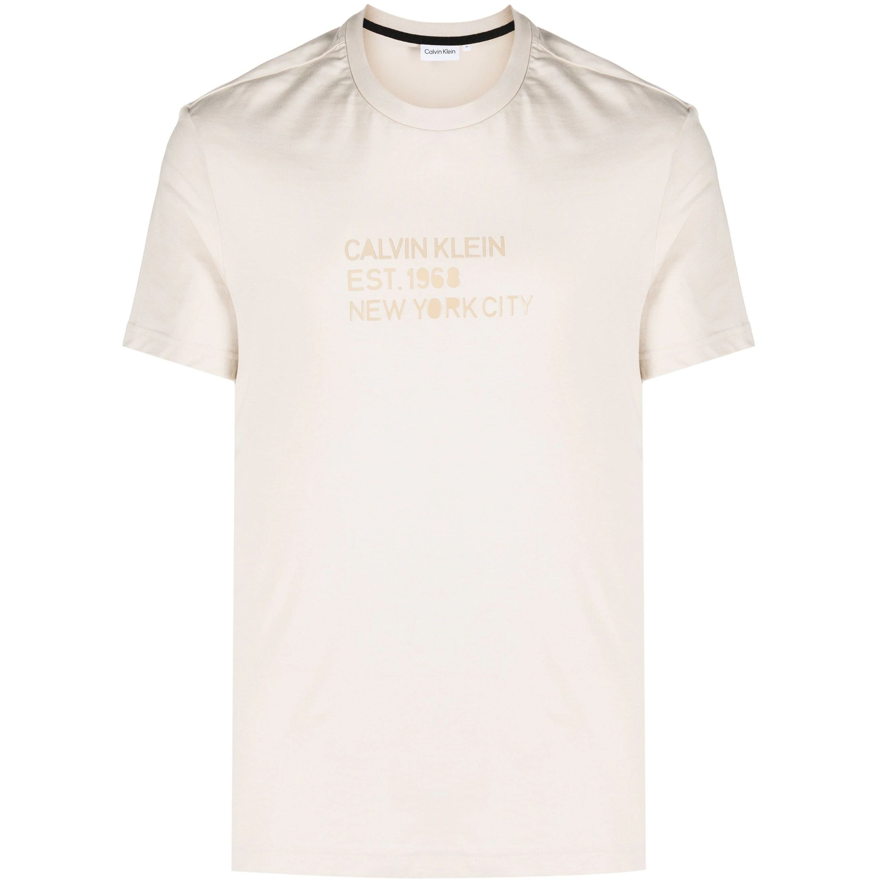 CALVIN KLEIN Marškinėliai trump. rankovėmis vyrams, Smėlio, Mixed print stencil logo t-shi 1