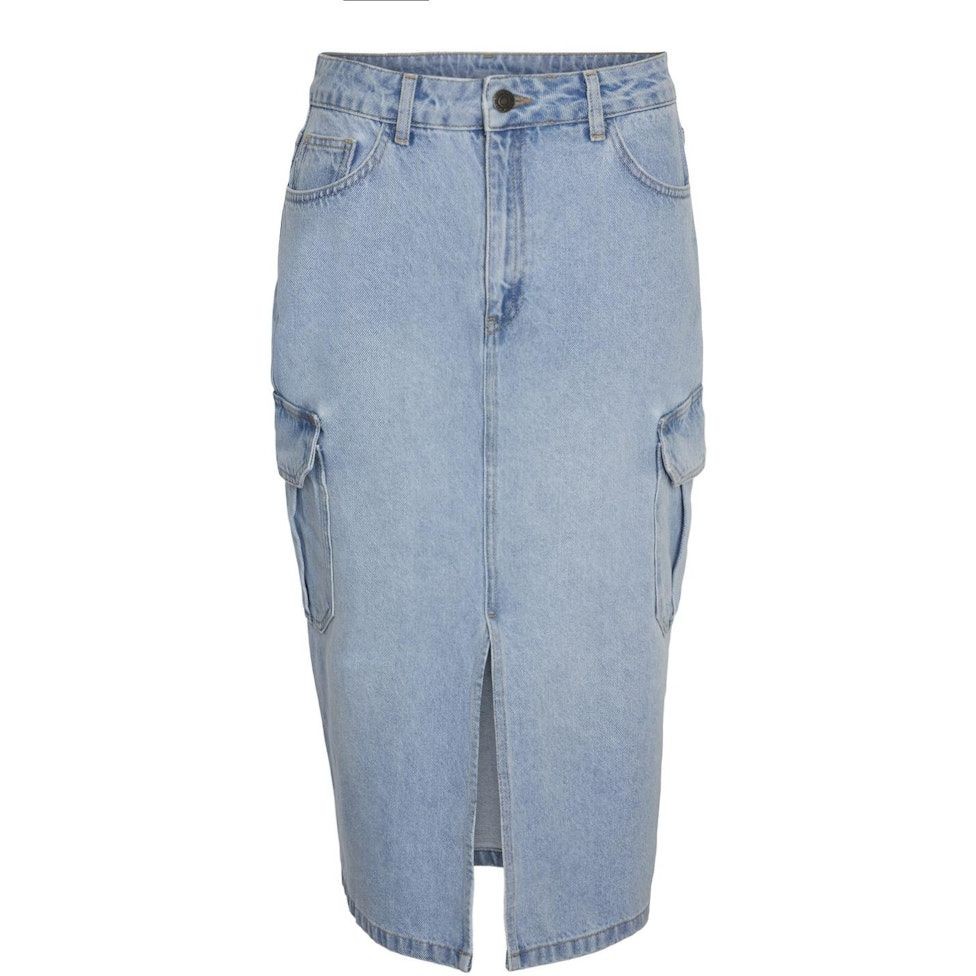 NOISY MAY Midi sijonas moterims, Mėlyna, NMALEXA HW CARGO DENI 1