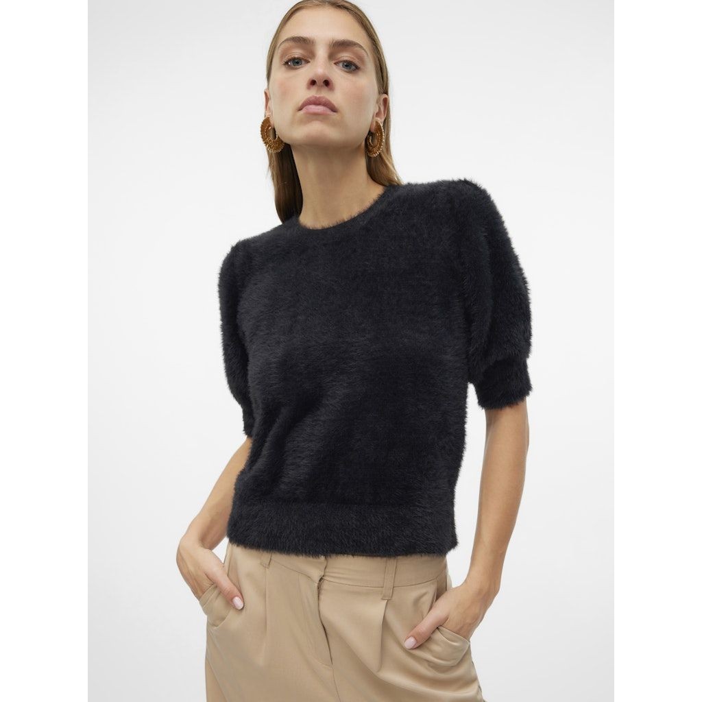 VERO MODA Megzta palaidinė moterims, Juoda, Alina o-neck pullover boo 5
