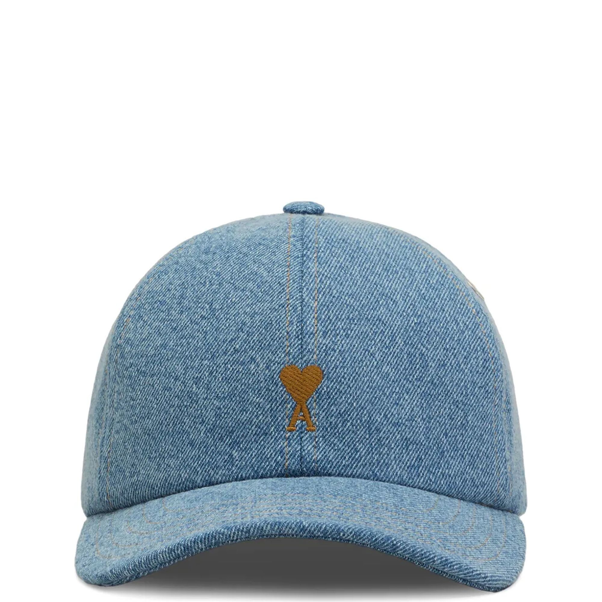 AMI PARIS Kepurė, Mėlyna, Ami de coeur embroidery cap 1