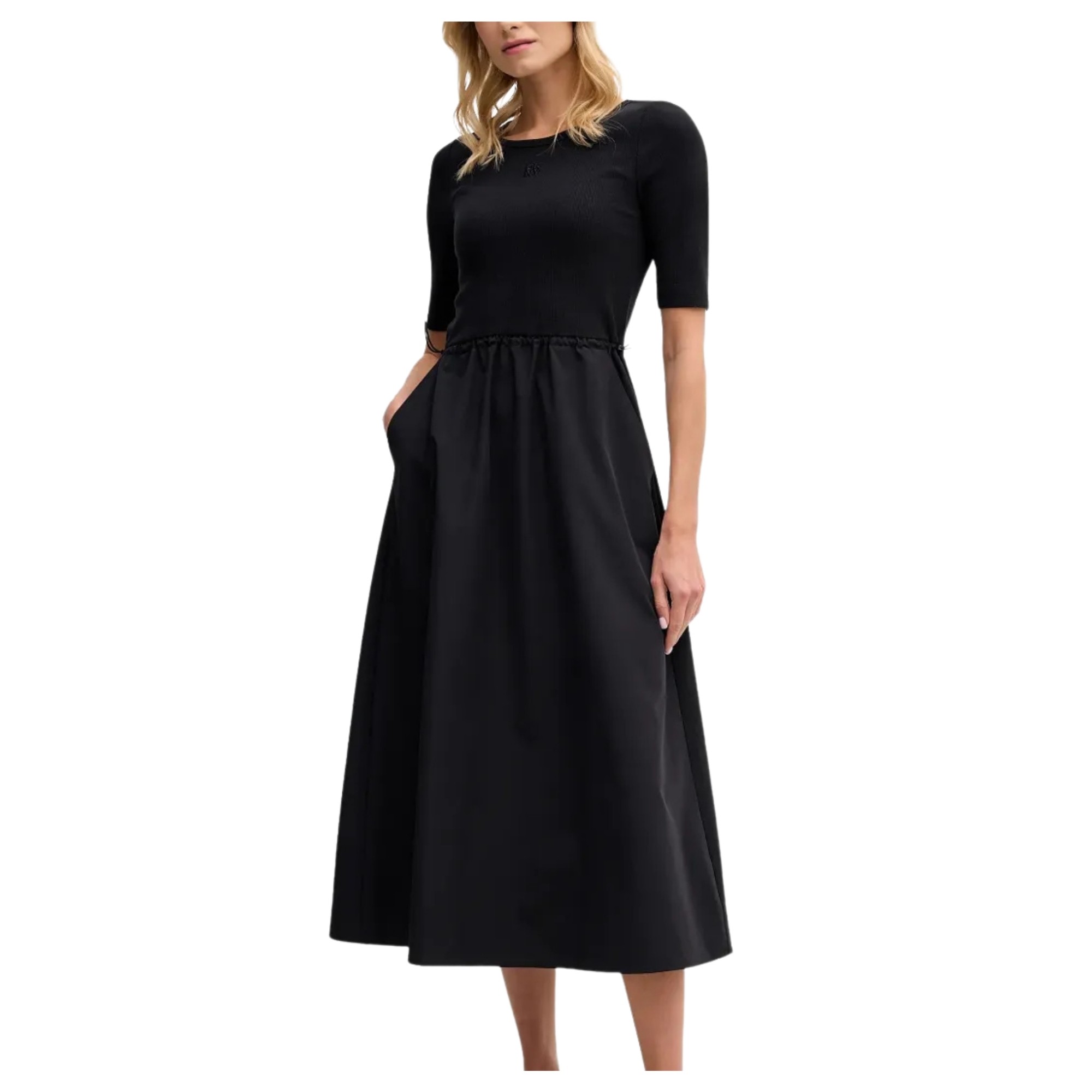 DKNY Midi suknelė moterims, Juoda, Ballet sleeve dress 2