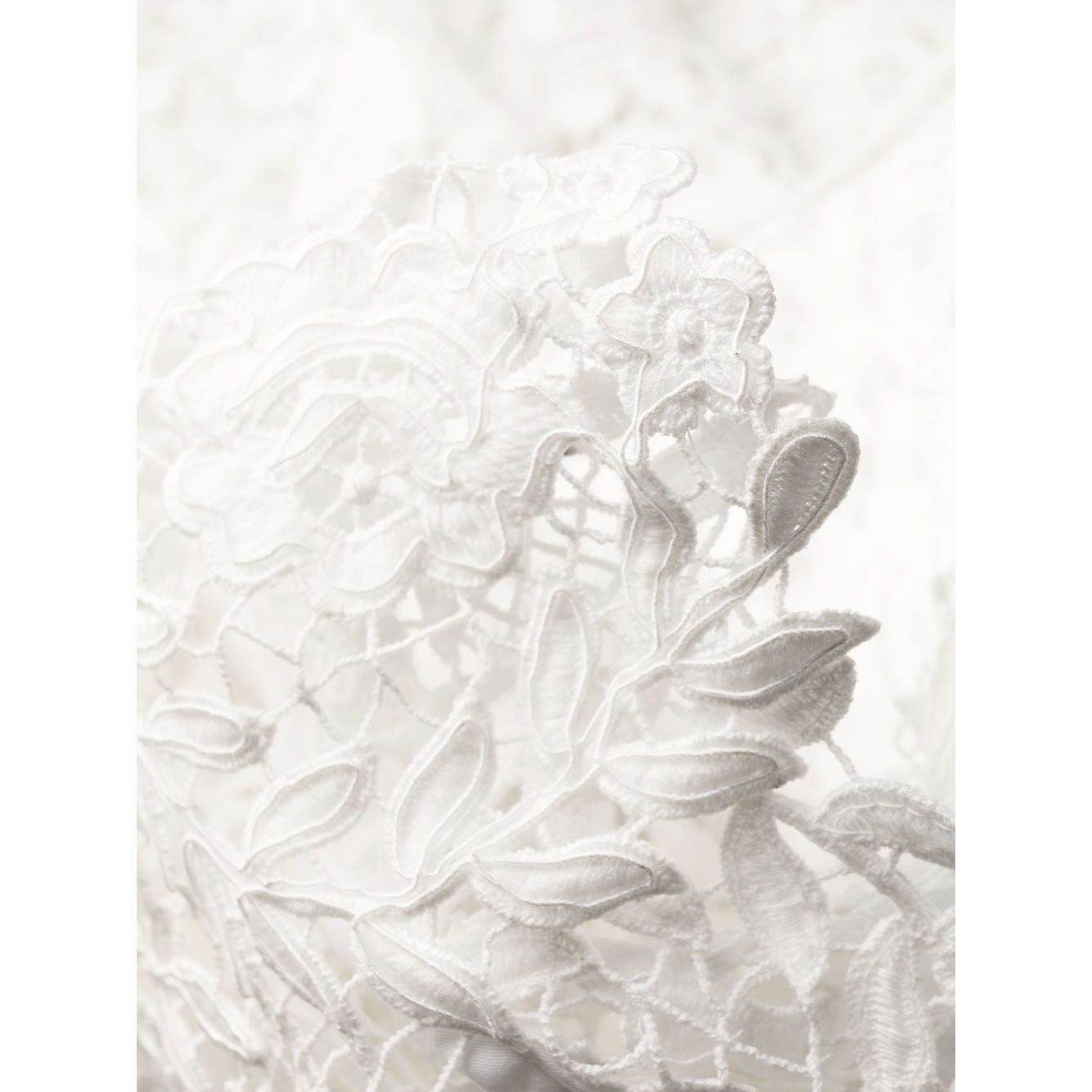 SELF PORTRAIT Midi suknelė moterims, Balta, White rose lace midi dress 3