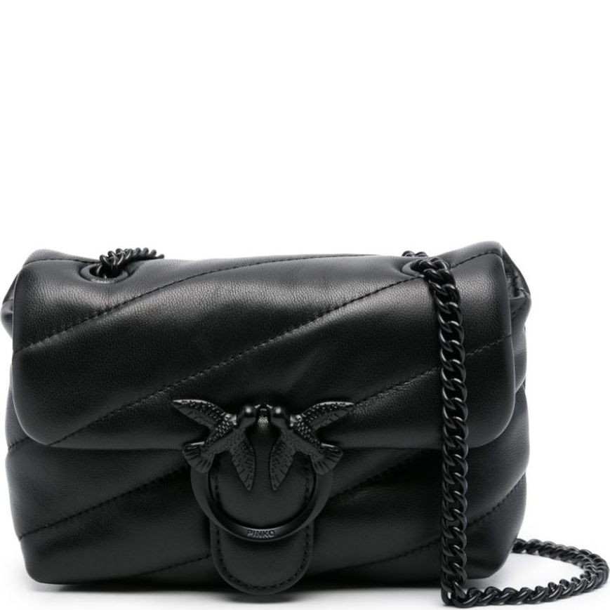 PINKO Rankinė per petį moterims, Juoda, Love puff crossbody bag 1