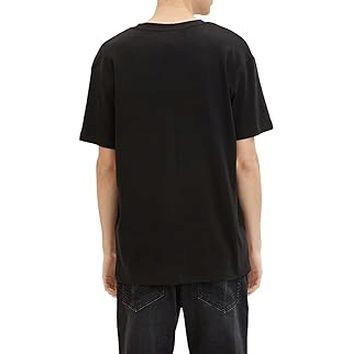 TOM TAILOR Marškinėliai trump. rankovėmis vyrams, Juoda, Marškinėliai 2