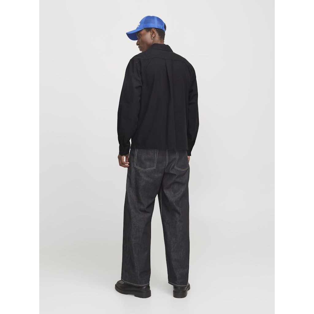 JACK & JONES Lengva striukė vyrams, Juoda, Urban edge overshirt 3