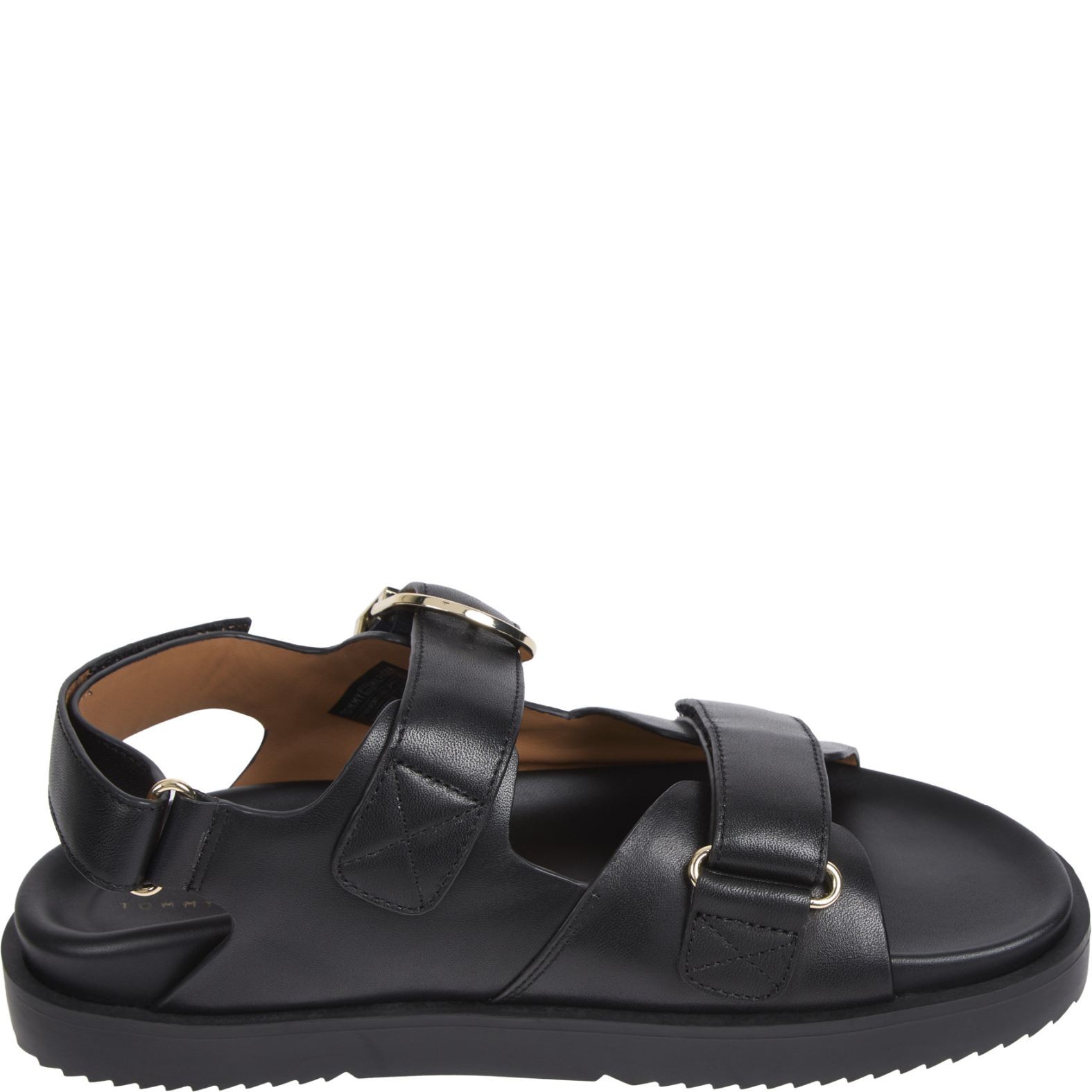 TOMMY HILFIGER Basutės moterims, Juoda, Leather sporty sandal 2