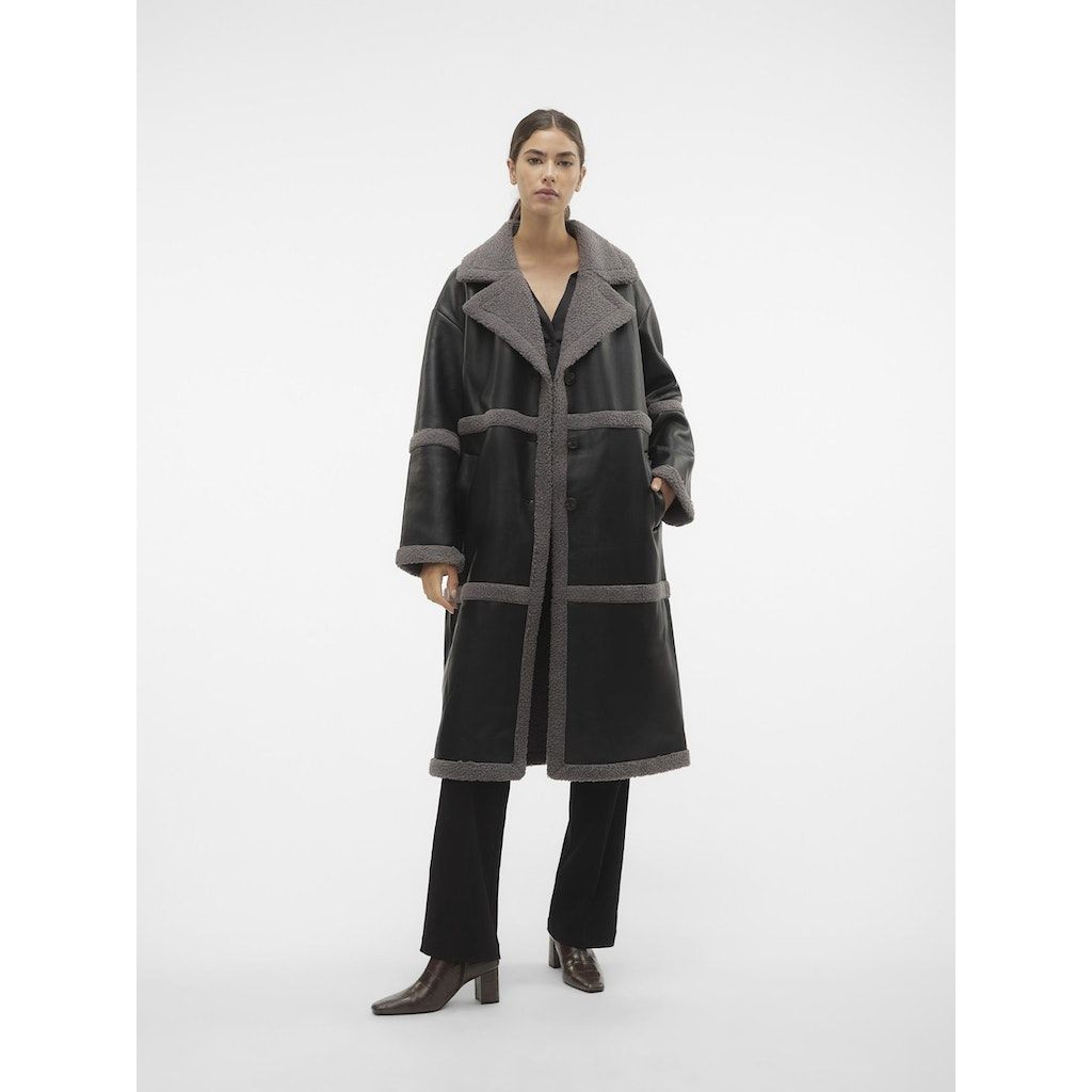 VERO MODA Paltas moterims, Juoda, VMMETHA COATED LONG 4