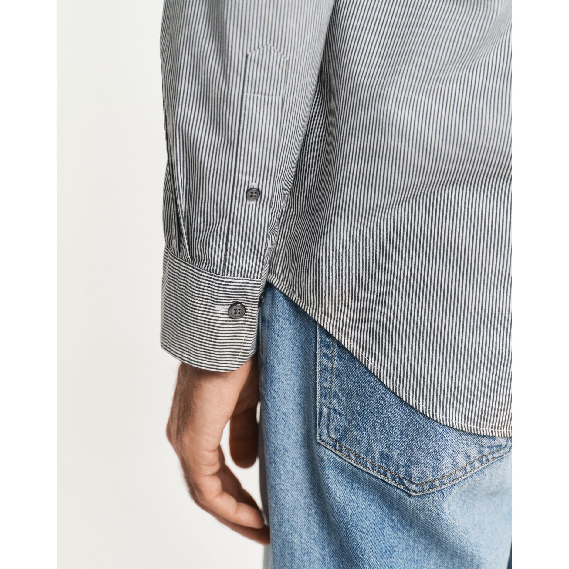 GANT Marškiniai ilgomis rankovėmis vyrams, Pilka, reg classic poplin banker 4