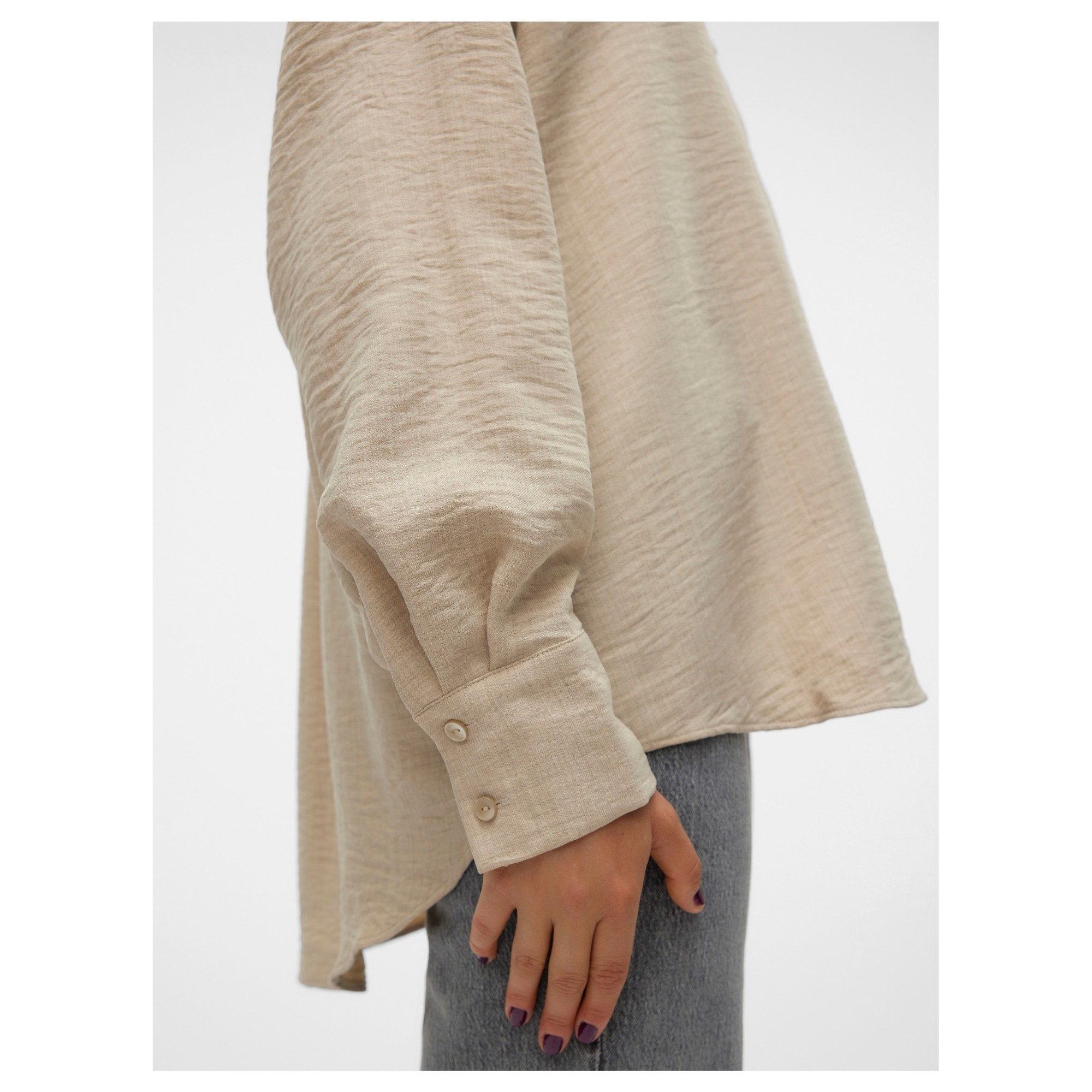 VERO MODA Marškiniai trump. rankovėmis moterims, Smėlio, Melaney 3