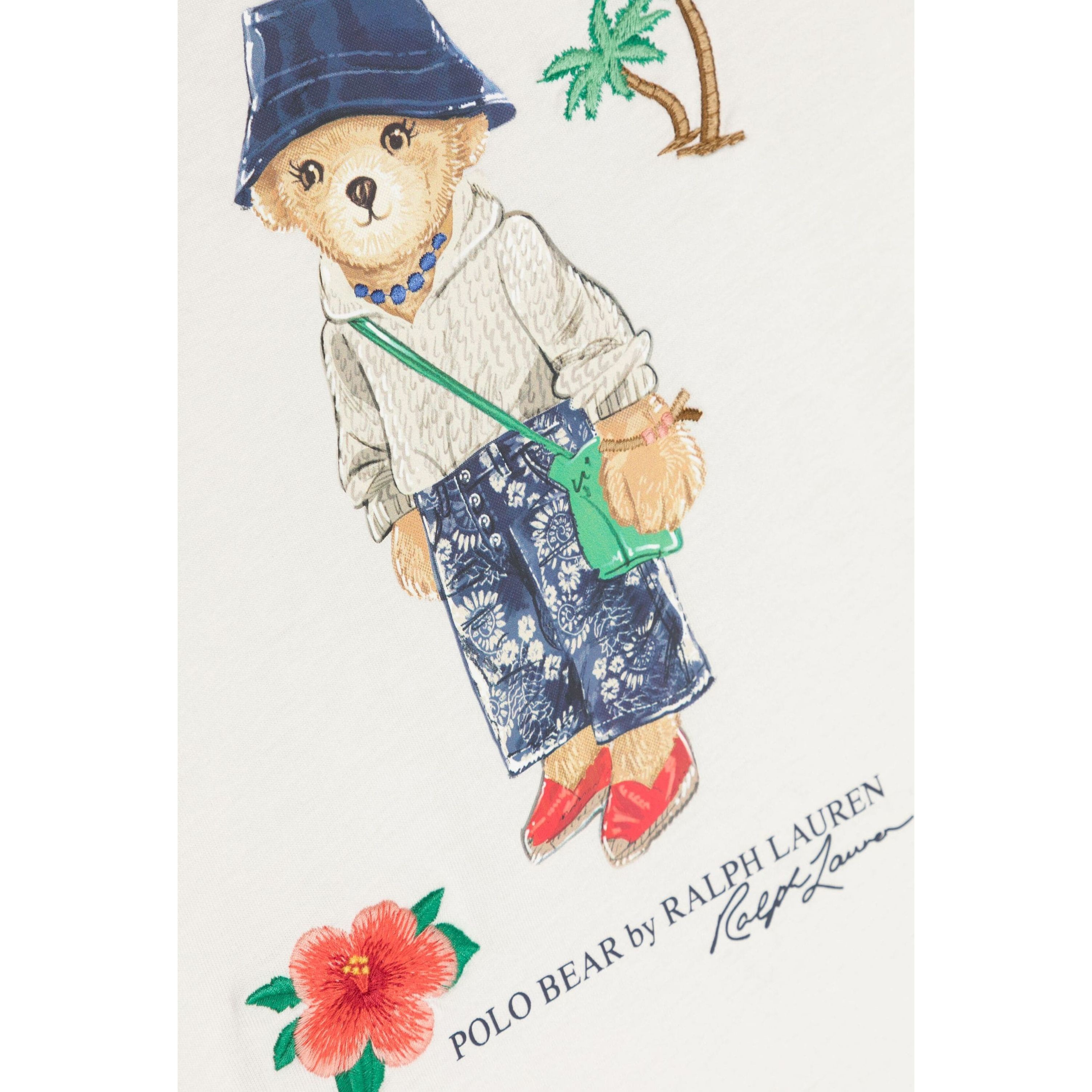 RALPH LAUREN KIDS Marškinėliai trump. rankovėmis mergaitėms, Balta, Bear tee 3