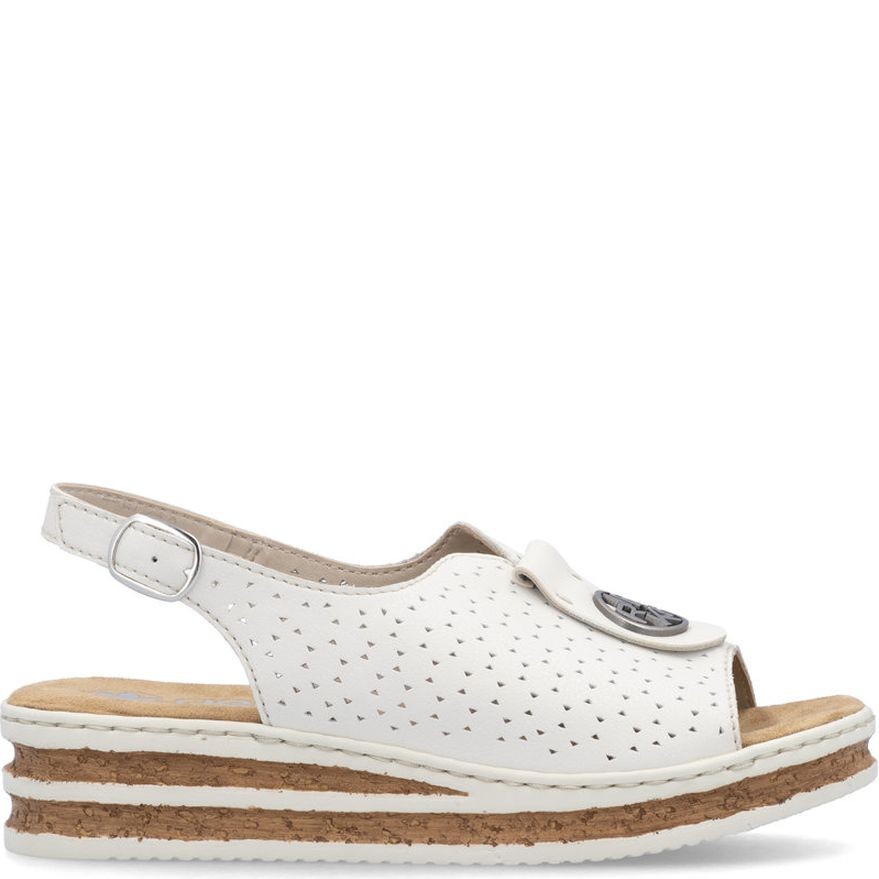 RIEKER Basutės moterims, Balta, Sandals 2