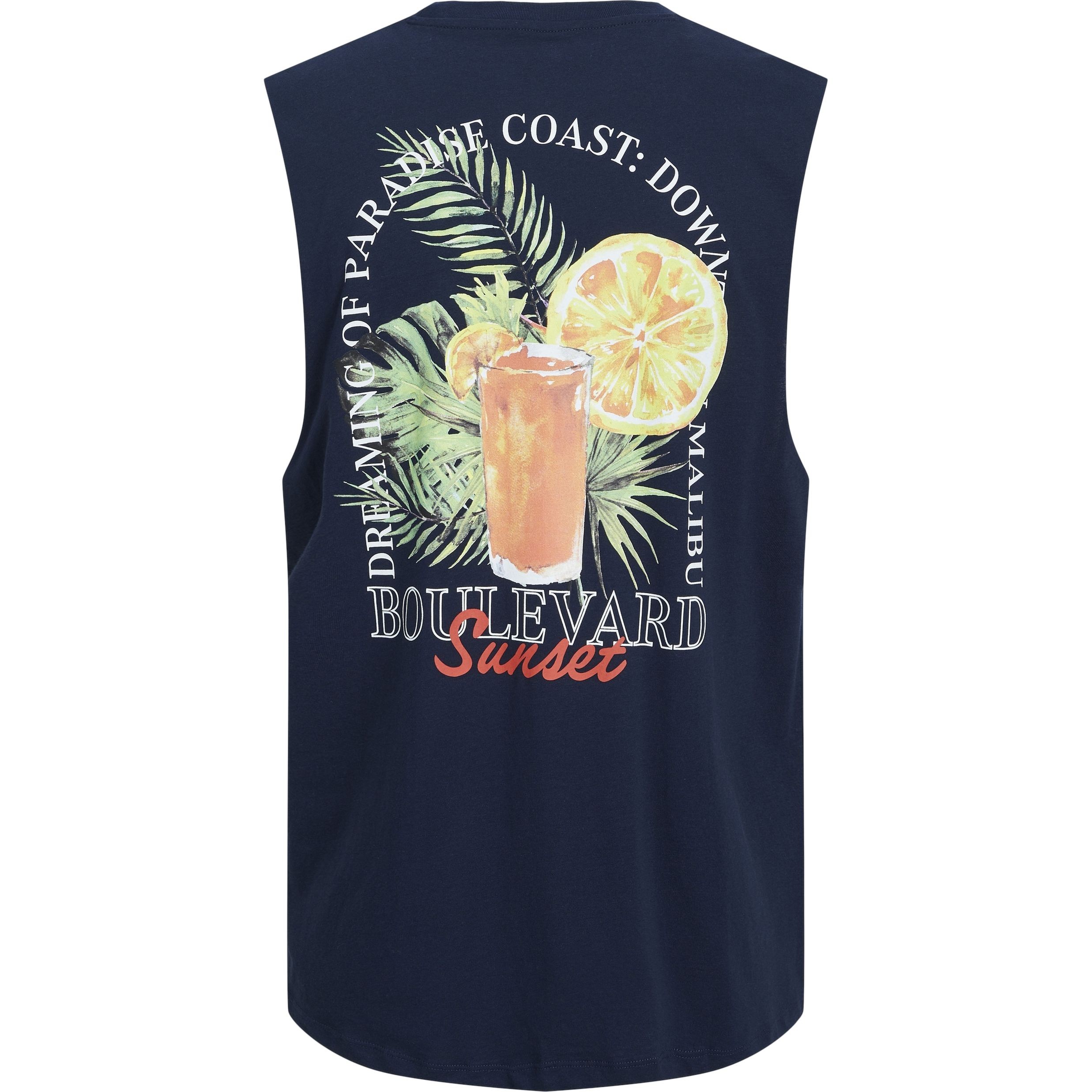 JACK & JONES Marškinėliai vyrams, Navy, JORPARADISE TAN 2 JACK & JONES Marškinėliai vyrams, Navy, JORPARADISE TAN 2