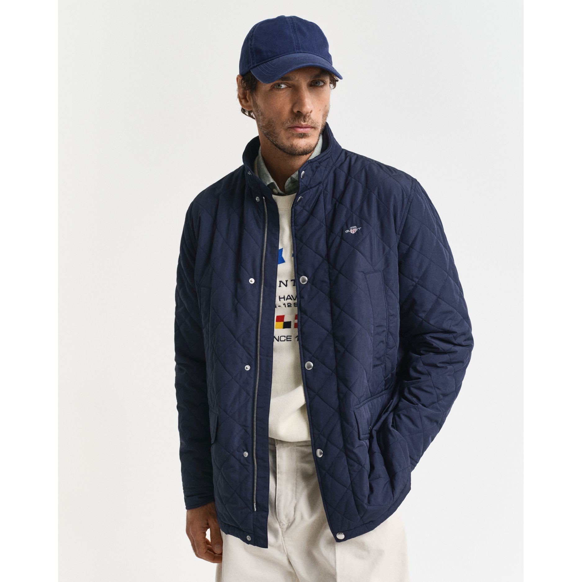 GANT Striukė vyrams, Mėlyna, quilted windcheater mid 3