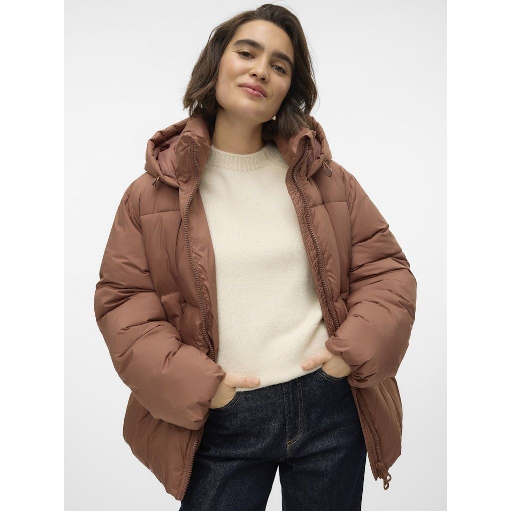 VERO MODA Pūkinė striukė moterims, Ruda, Idaline jacket boo 6