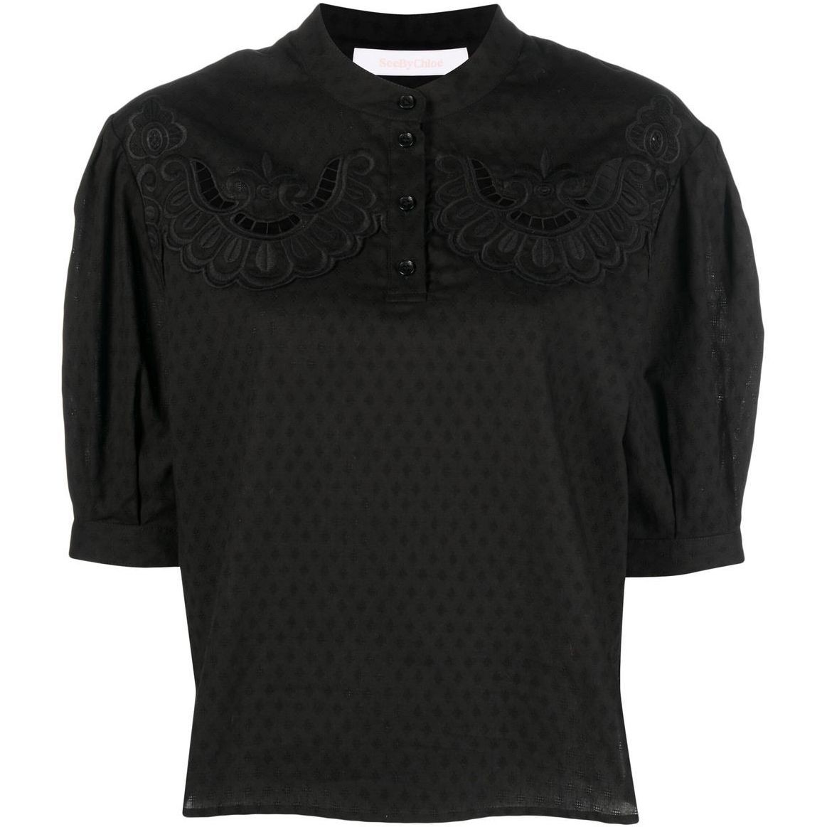 SEE BY CHLOE Marškiniai trump. rankovėmis moterims, Juoda, Short sleeve shirt