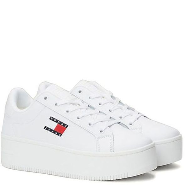 TOMMY JEANS Laisvalaikio bateliai moterims, Balta, Flatform leisure 1