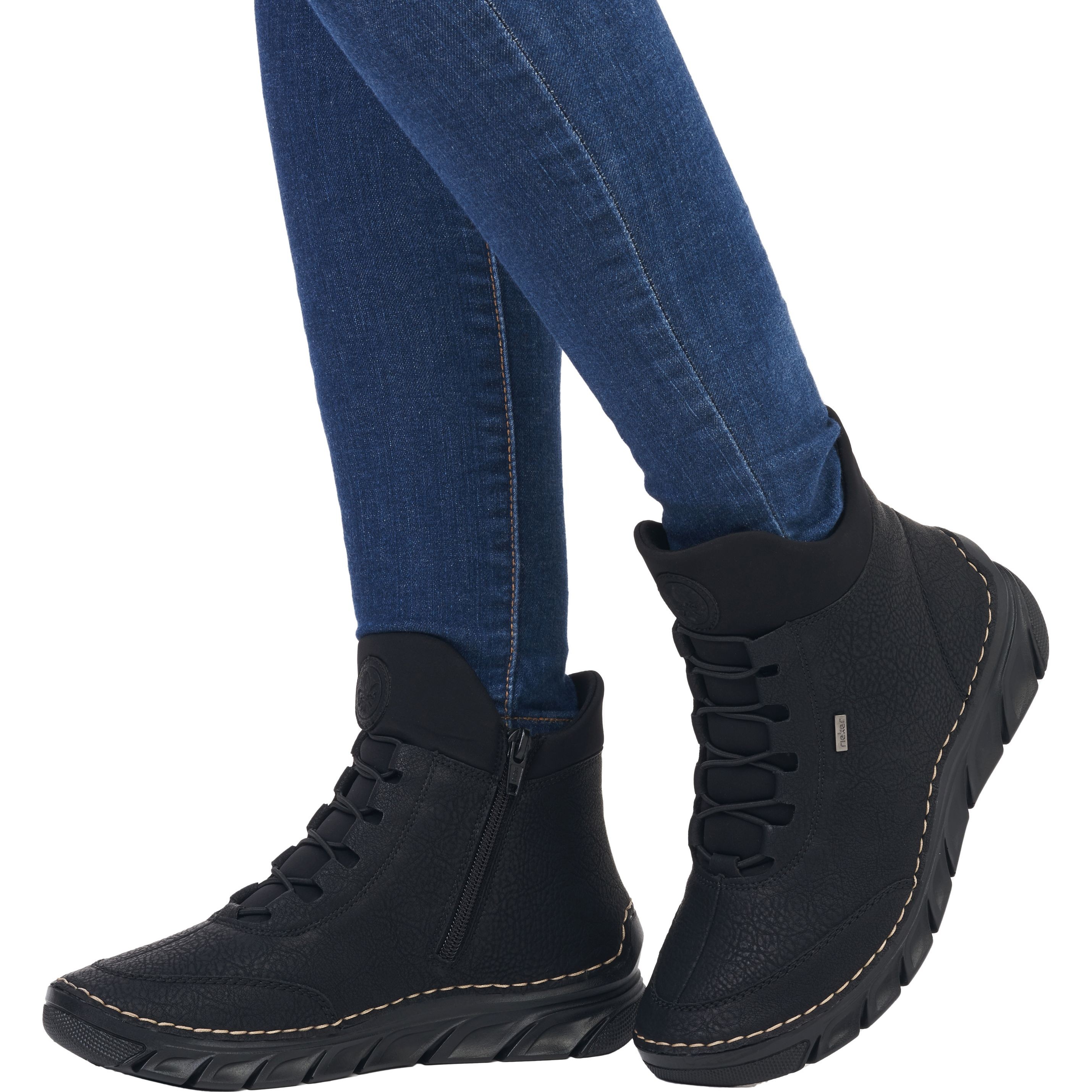 RIEKER Aulinukai moterims, Juoda, Ladies mid height boots 2