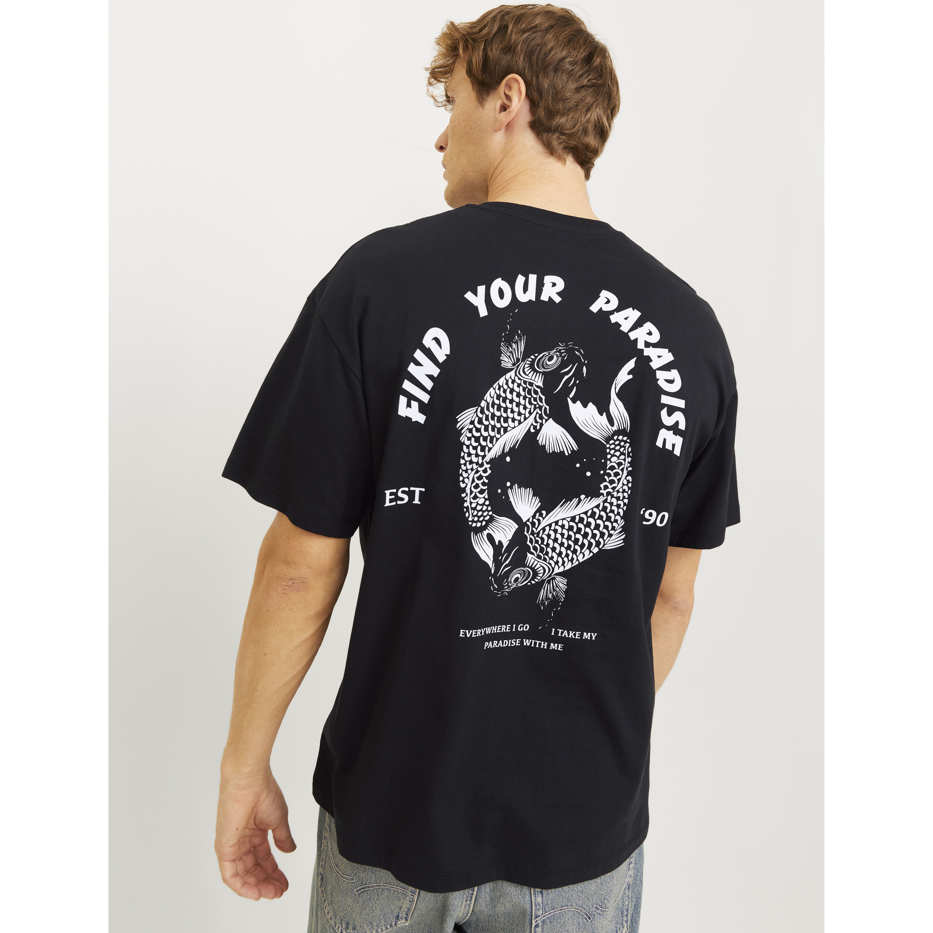 JACK & JONES Marškinėliai vyrams, Juoda, Charge printed tee 8
