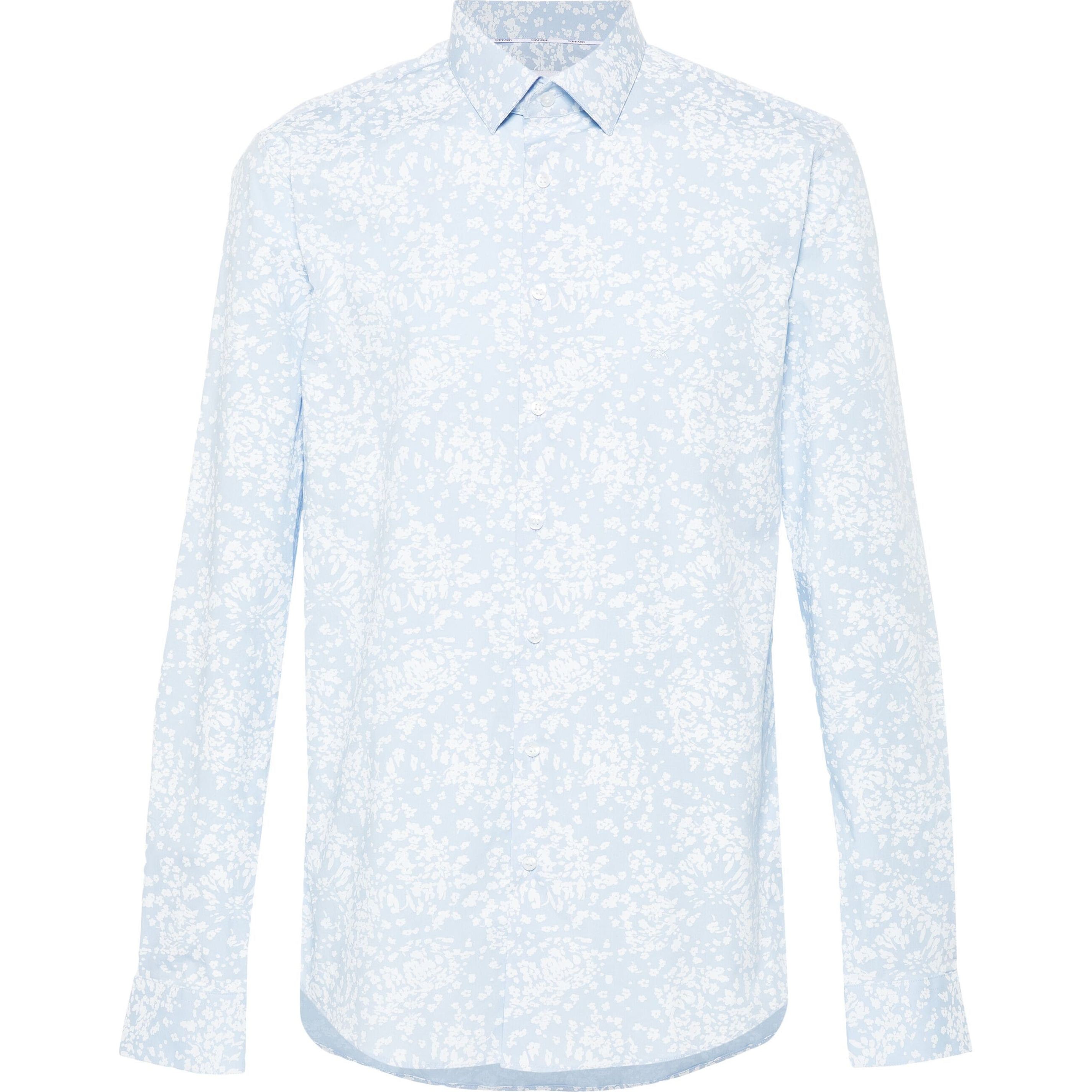 CALVIN KLEIN Marškiniai ilgomis rankovėmis vyrams, Mėlyna, L/s shirt 1