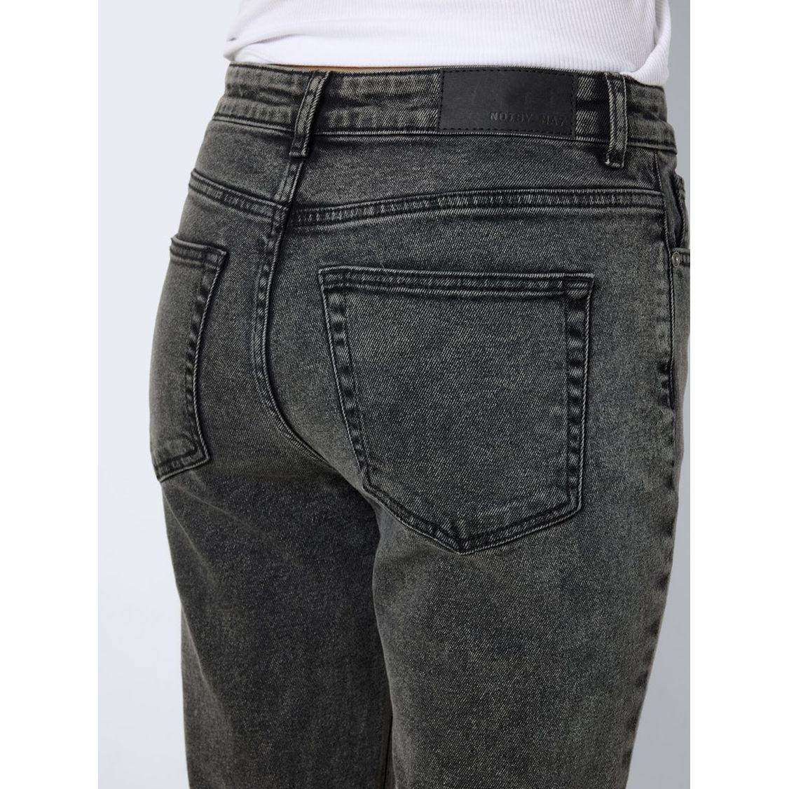 NOISY MAY Slim džinsai moterims, Pilka, Moni straight ank acid 4