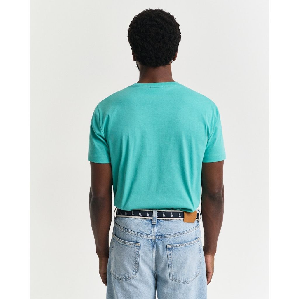 GANT Marškinėliai trump. rankovėmis vyrams, Mėlyna, Reg shield SS t-shirt 3