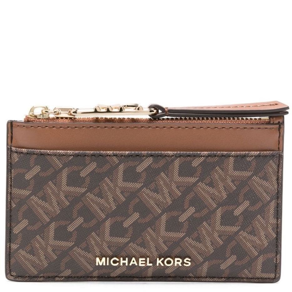 MICHAEL KORS Kortelių dėklas moterims, Ruda, Small zip card case 1