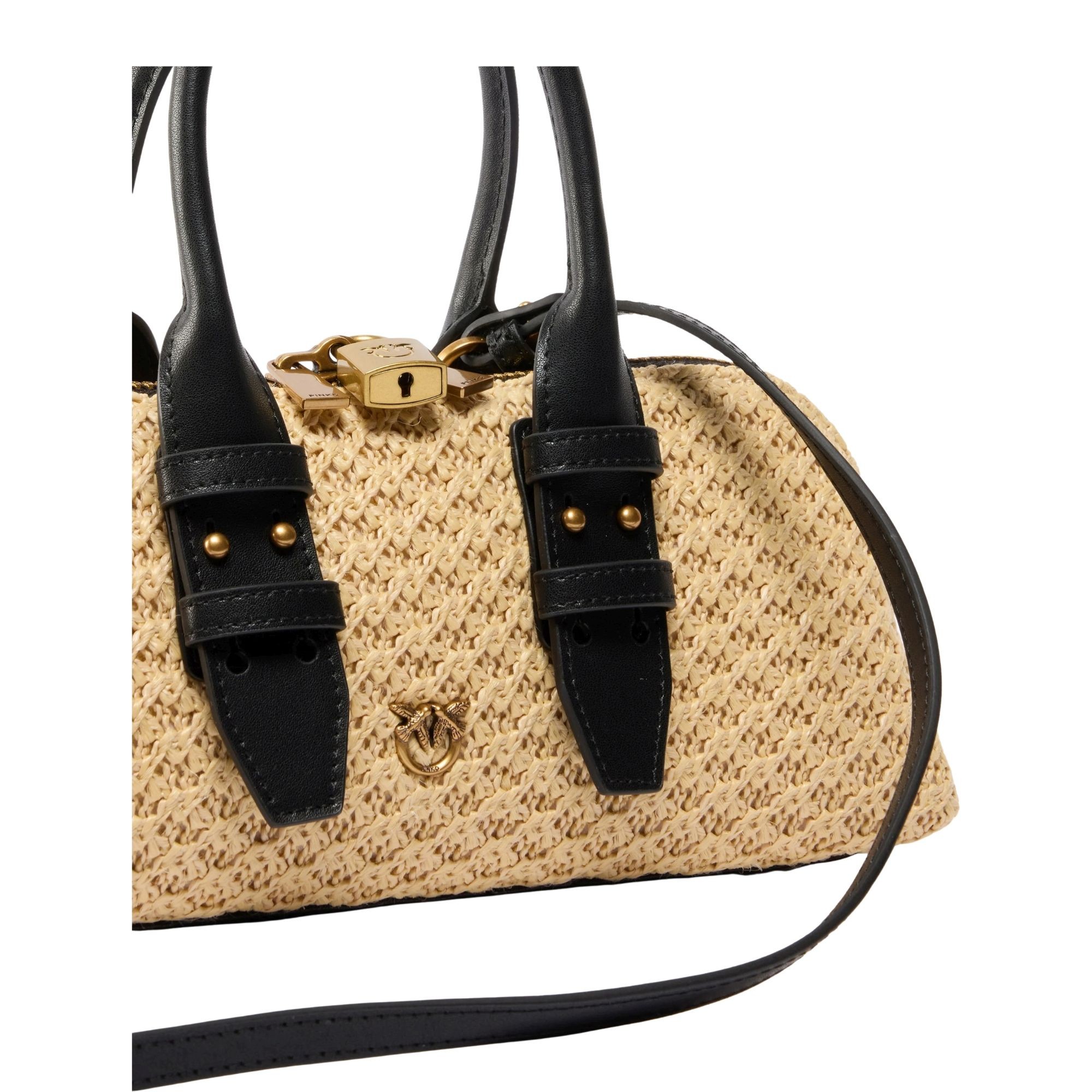 PINKO Rankinė moterims, Smėlio, Bowling bag horizontal 3