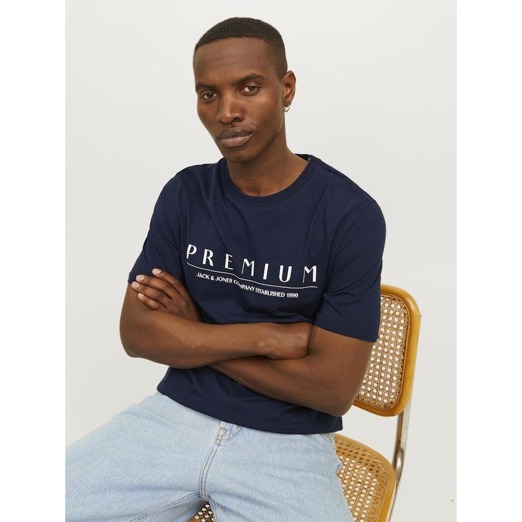 JACK & JONES Marškinėliai vyrams, Mėlyna, JPRSTAR TEE SS CREW 5