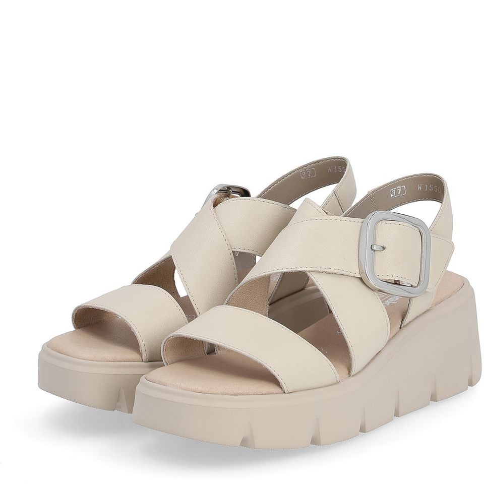 RIEKER Basutės moterims, Smėlio, SANDALS 10