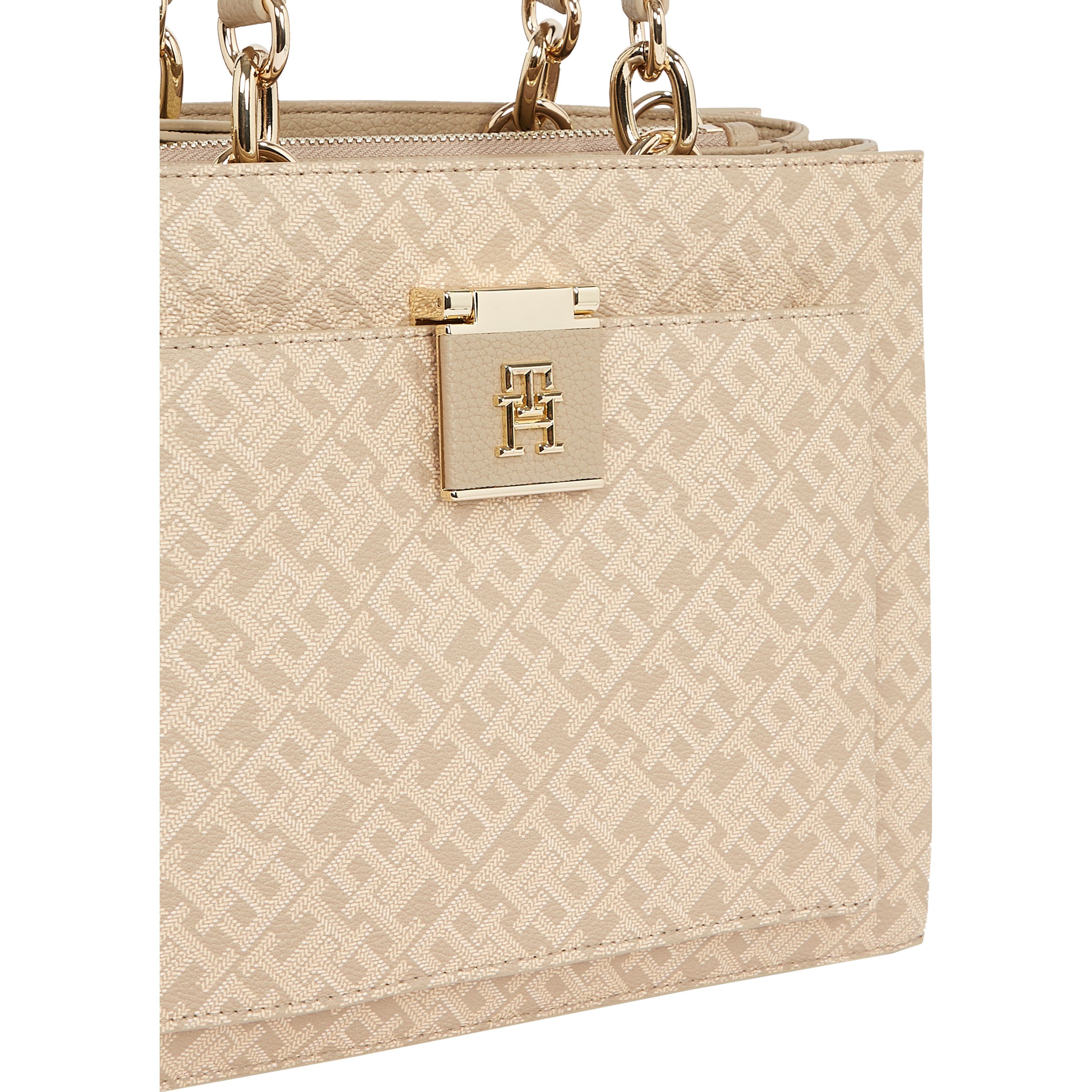 TOMMY HILFIGER Rankinė per petį moterims, Smėlio, Her mini tote mono 3