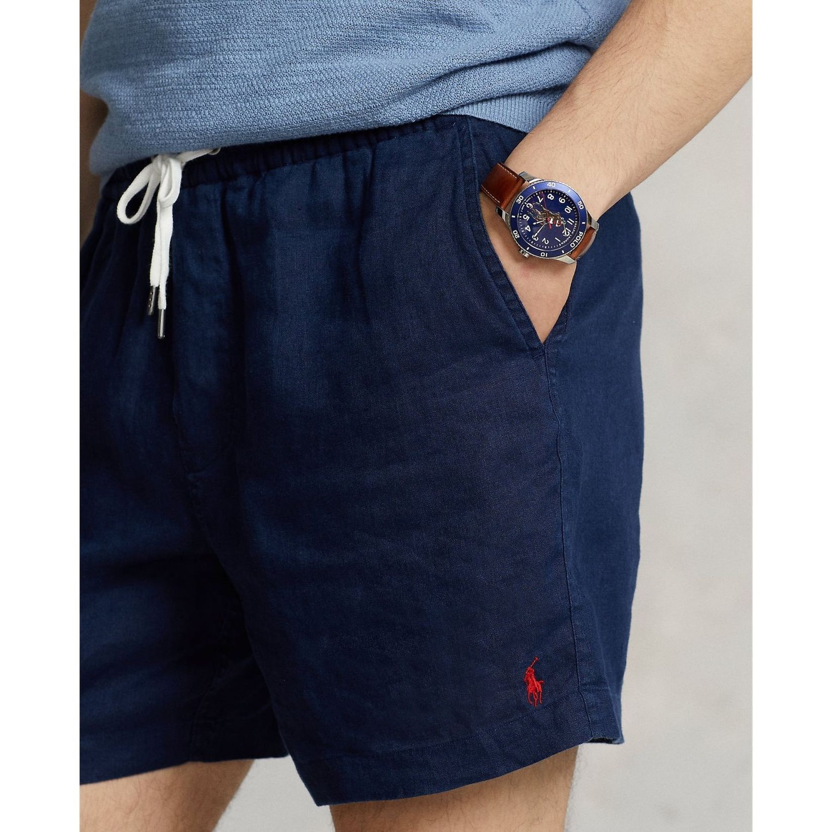 POLO RALPH LAUREN Laisvalaikio kelnės vyrams, Mėlyna, Flat front pants 4