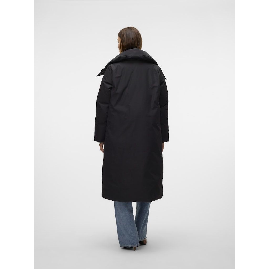 VERO MODA Pūkinis paltas moterims, Juoda, Rikke long down coat 5