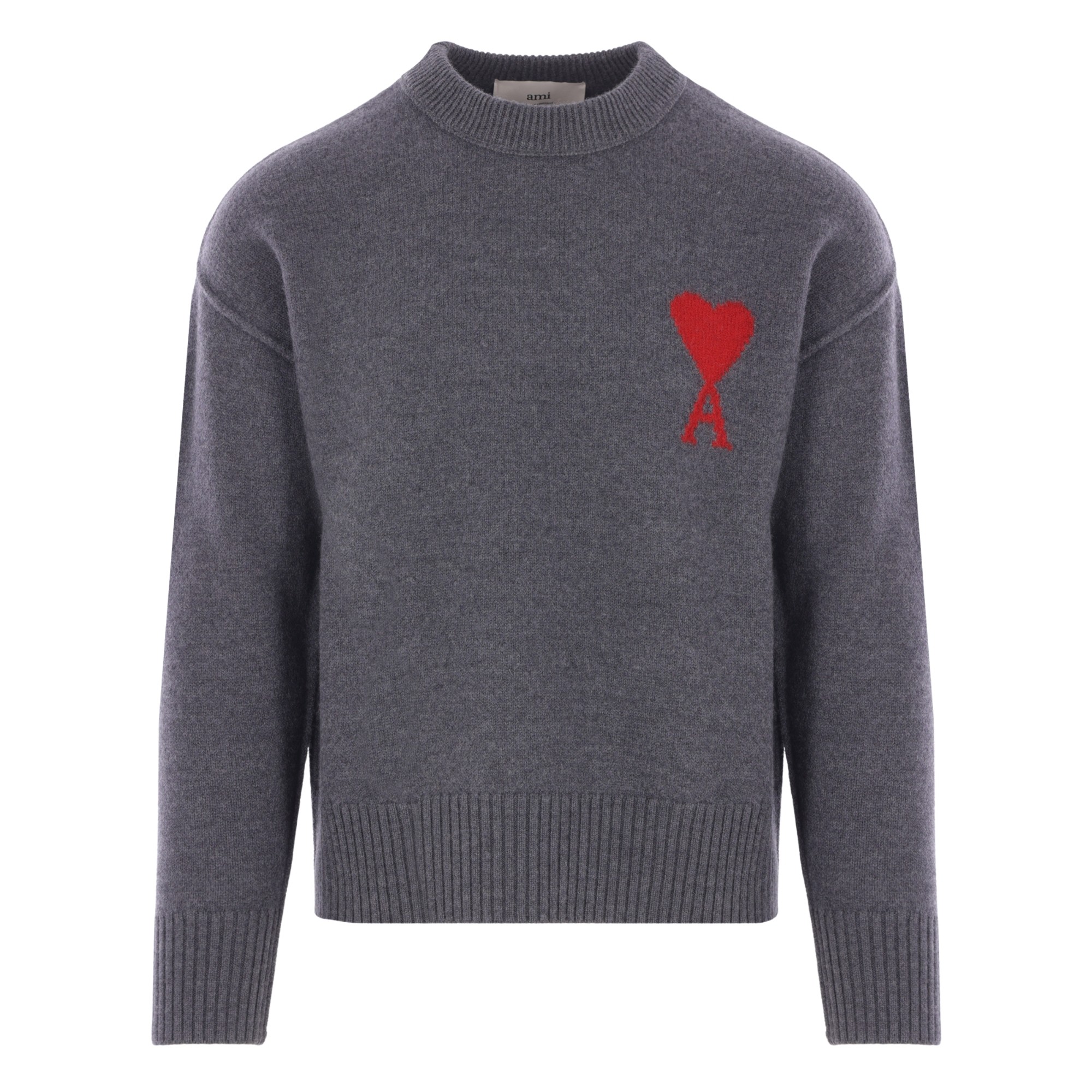 AMI PARIS Megztinis, Pilka, Crewneck sweater 1