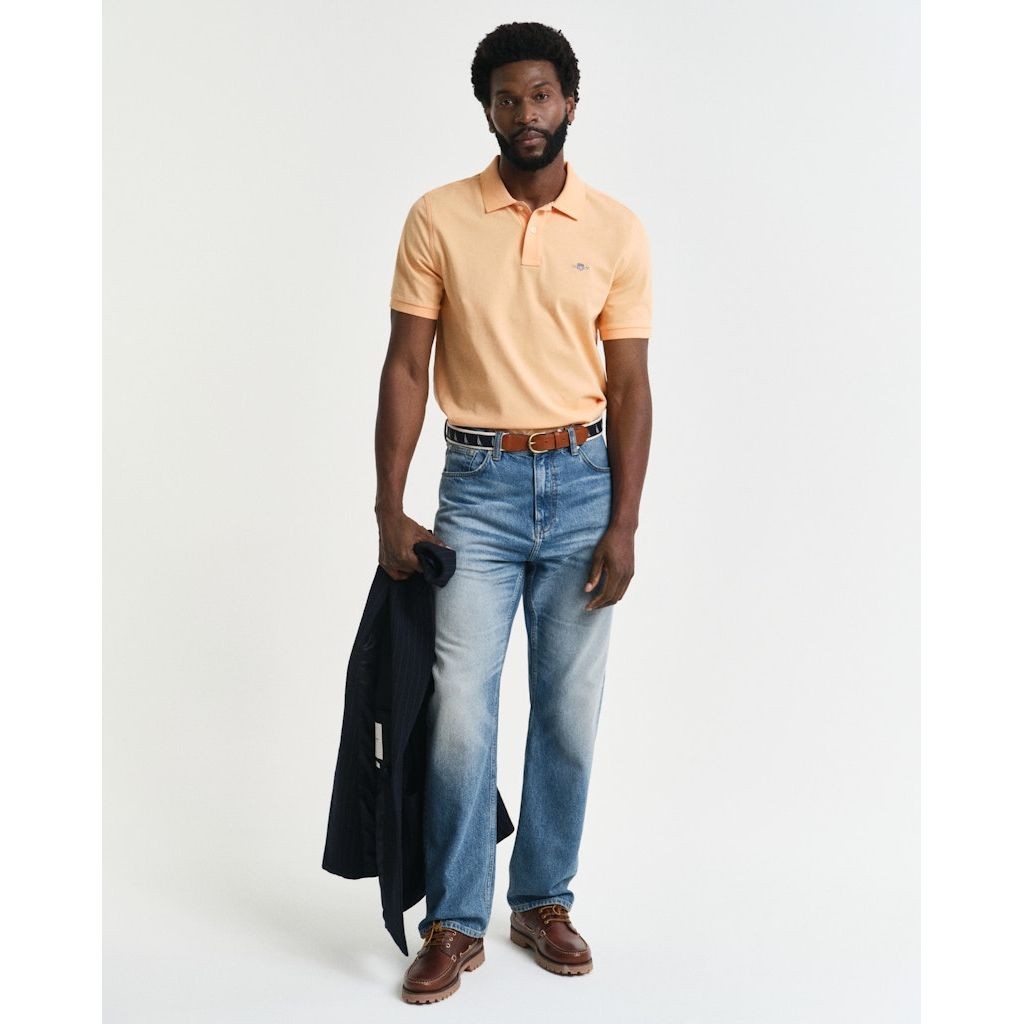 GANT Polo marškiniai trumpos rank. vyrams, Oranžinė, Reg shield SS pique polo 5