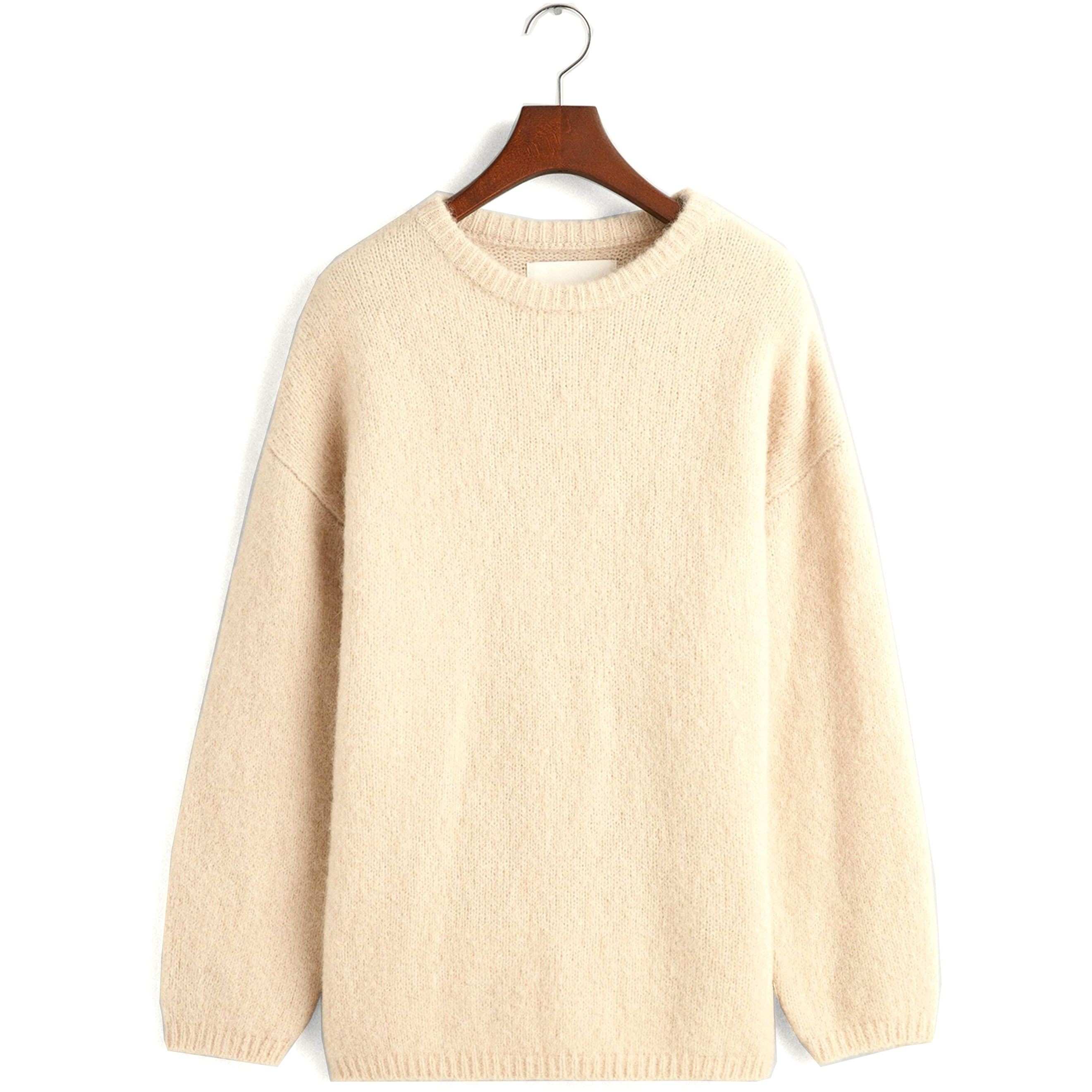 GANT Megztinis moterims, Smėlio, HAIRY TEXTURE C-NECK 1