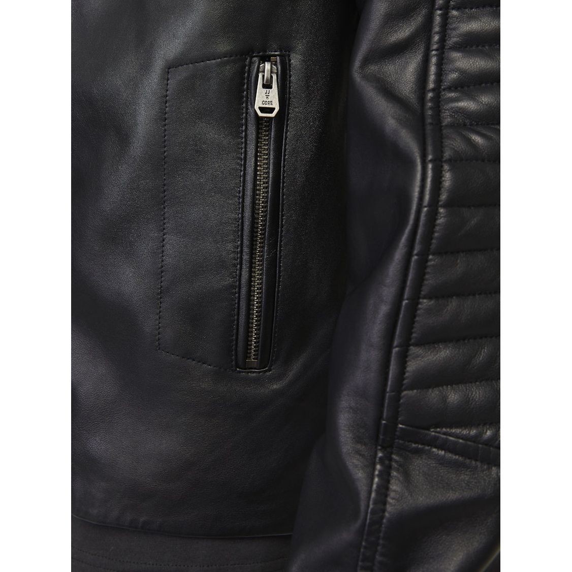 JACK & JONES Striukė vyrams, Juoda, JCOLIAM LEATHER JACKET 7