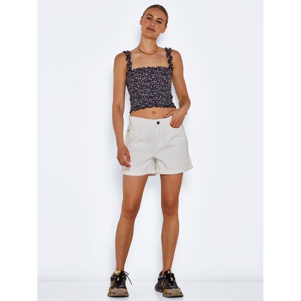 NOISY MAY Palaidinės moterims, Pilka, NMLEA SMOCK STRAP AOP 3