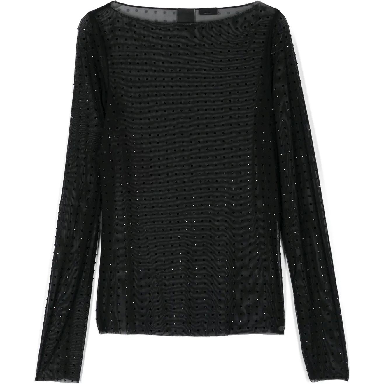 PINKO Megztinis moterims, Juoda, Rhinestone light sweater