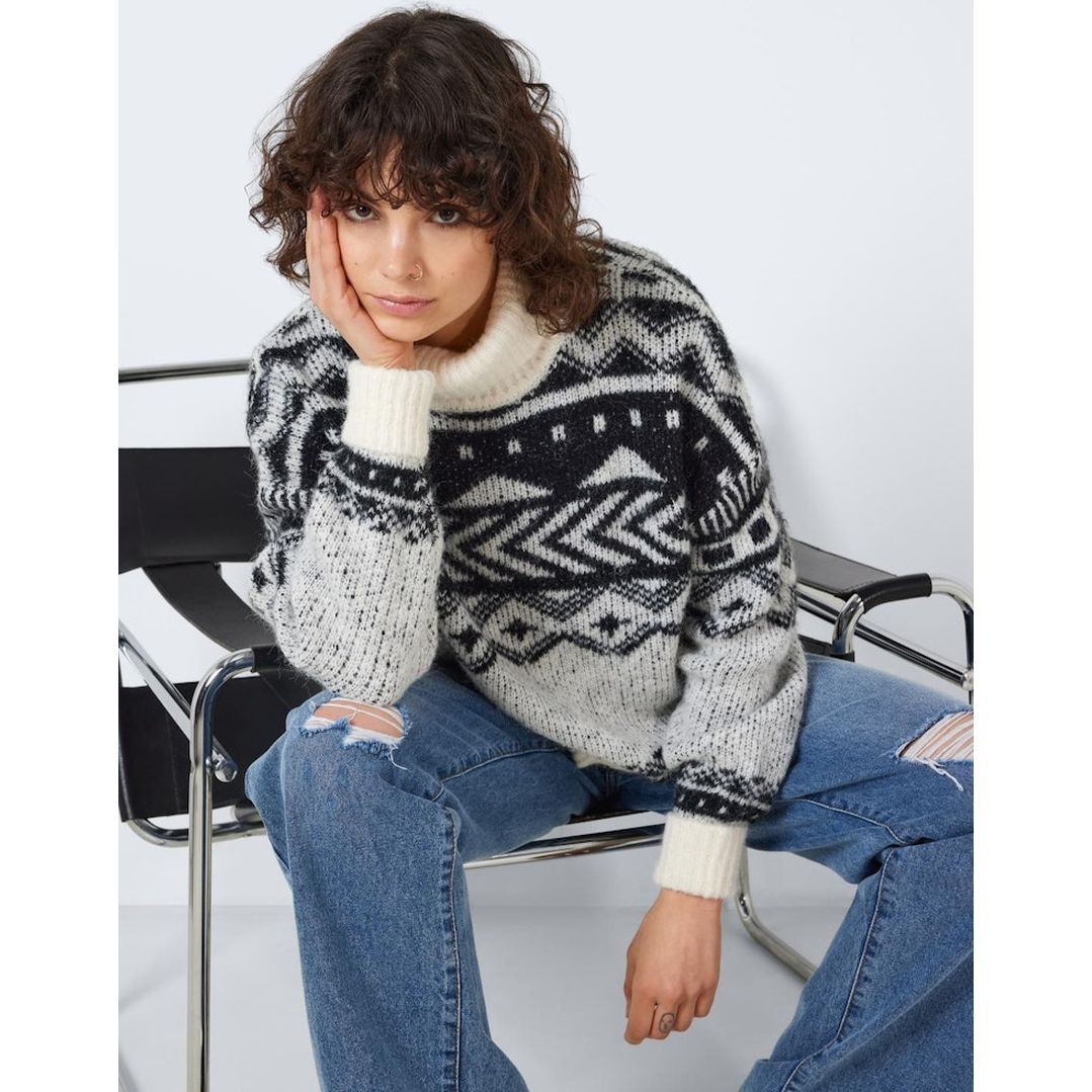 NOISY MAY Megztinis su kaklu moterims, Marga, Share roll neck knit 6