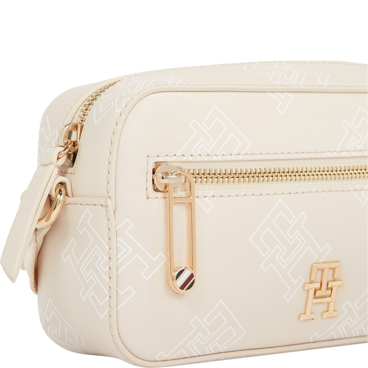 TOMMY HILFIGER Rankinė per petį moterims, Smėlio, Iconic camera bag mono 3