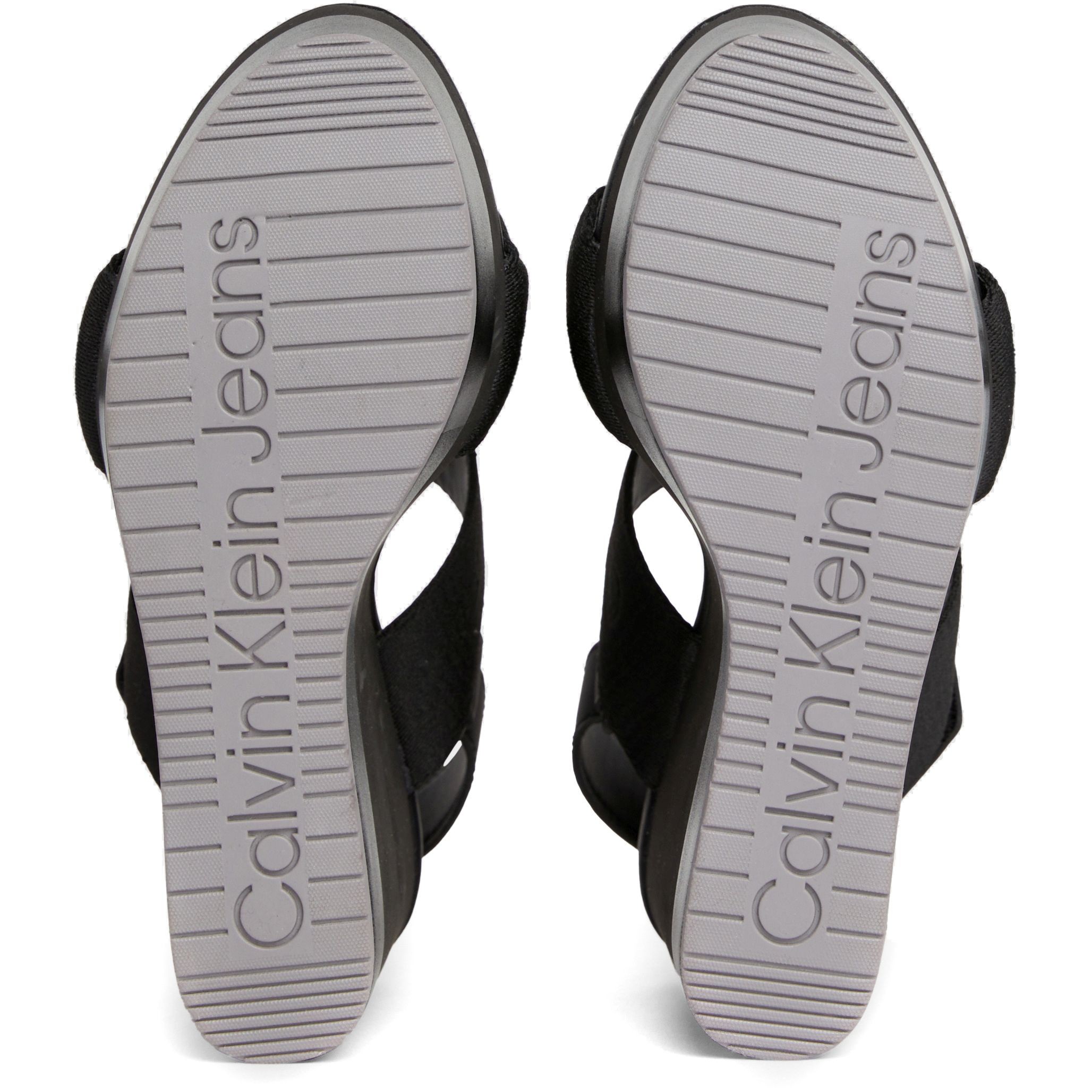 CALVIN KLEIN JEANS Basutės moterims, Juoda, Wedge sandal webbing 5