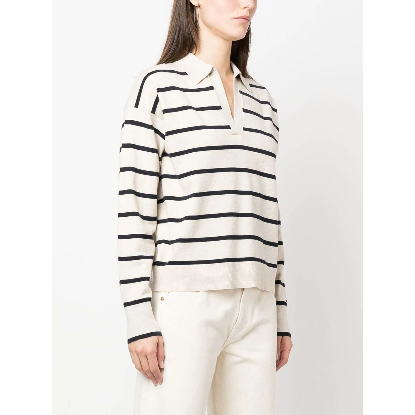 TOMMY HILFIGER Megztinis moterims, Kūno, Soft stripe polo sweater 2