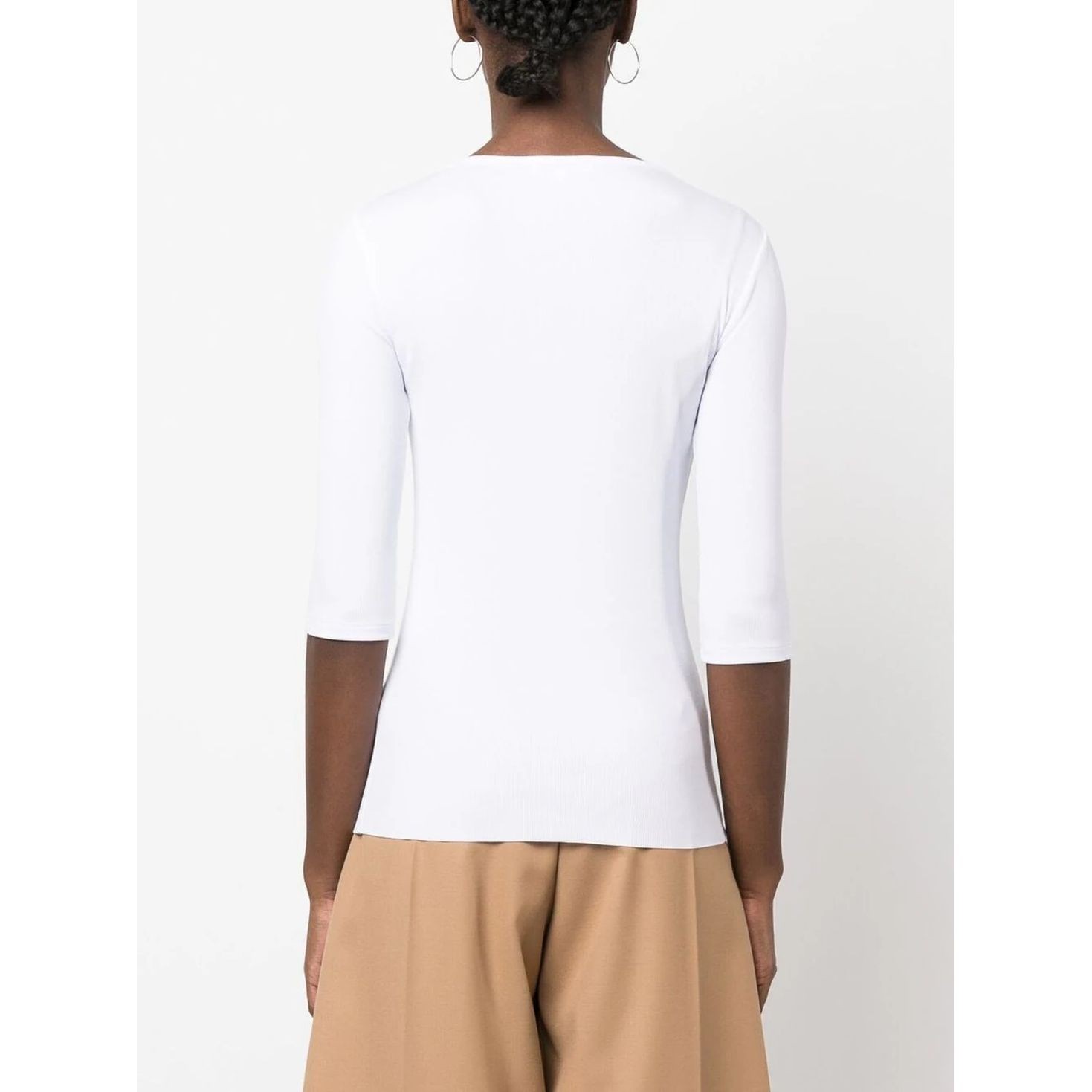 VINCE Marškinėliai ilgom. rankovėmis moterims, Balta, Elbow sleeve crew neck t-shirt 4