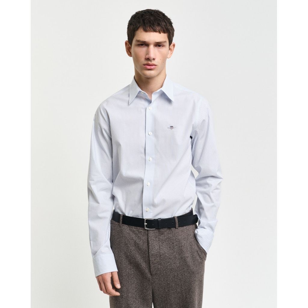 GANT Marškiniai ilgomis rankovėmis vyrams, Mėlyna, Slim stretch poplin striped 2