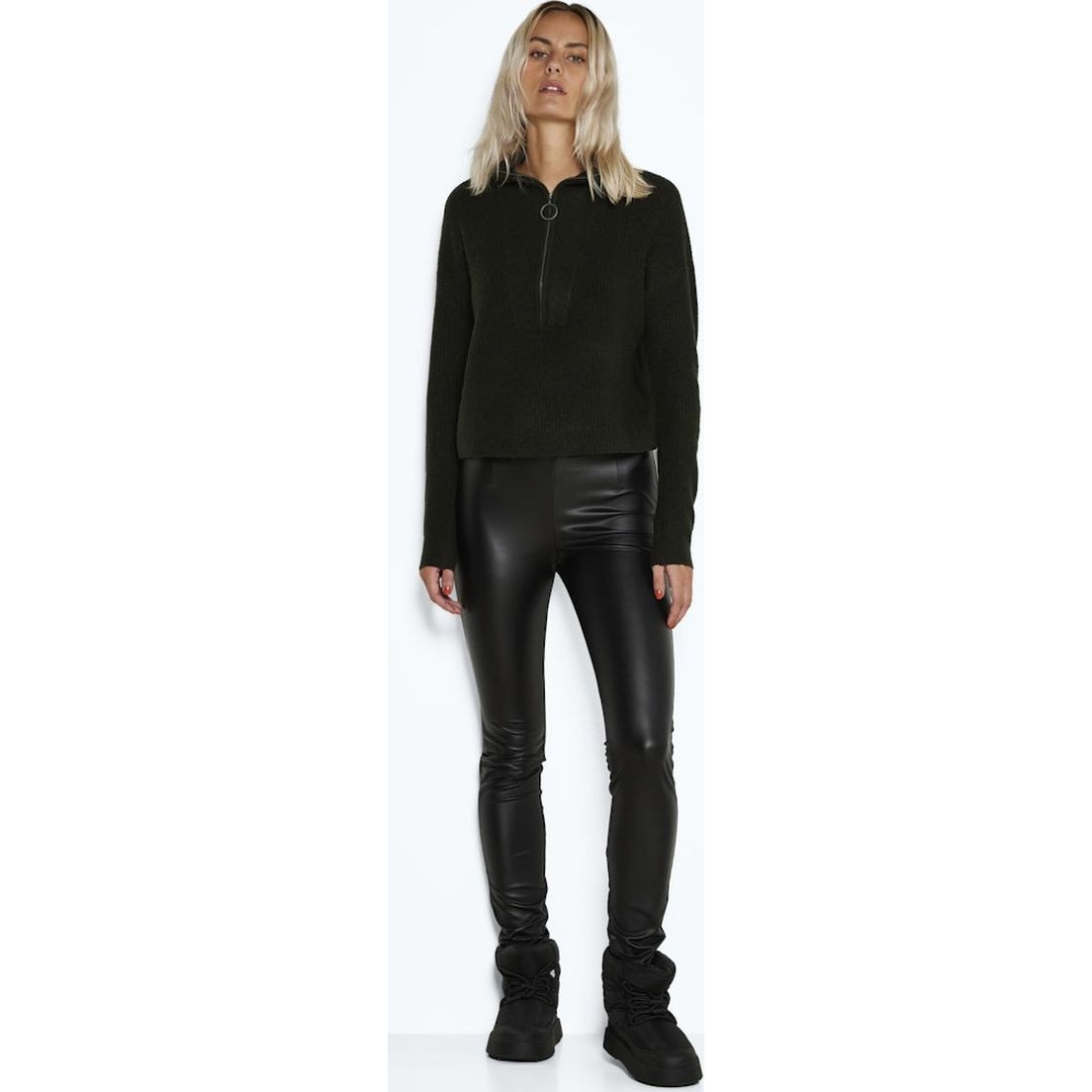 NOISY MAY Odinės kelnės moterims, Juoda, Aloha skinny legging 4